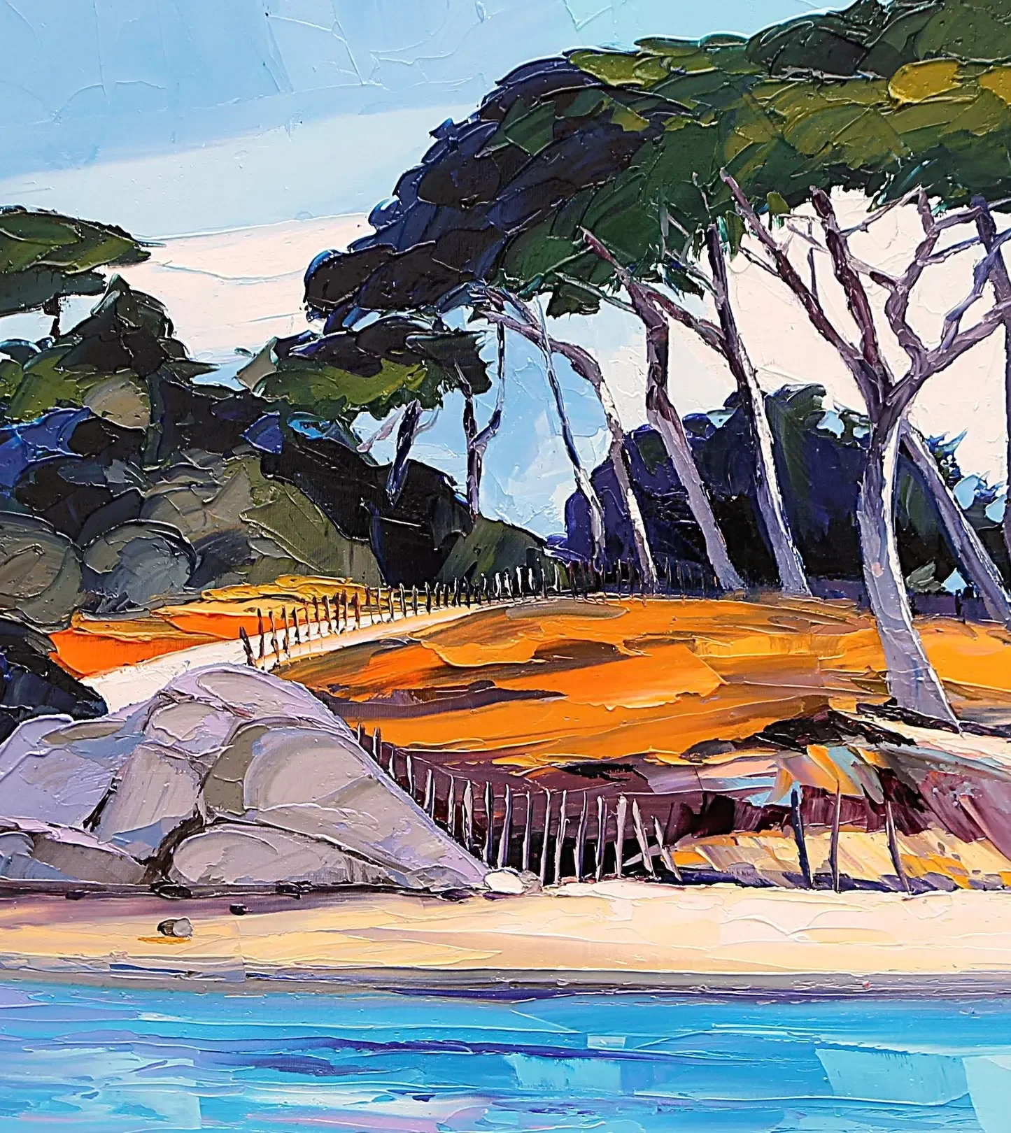 tableau plage Pierrick Tual Galerie Graal Galerie d'art Agen .webp