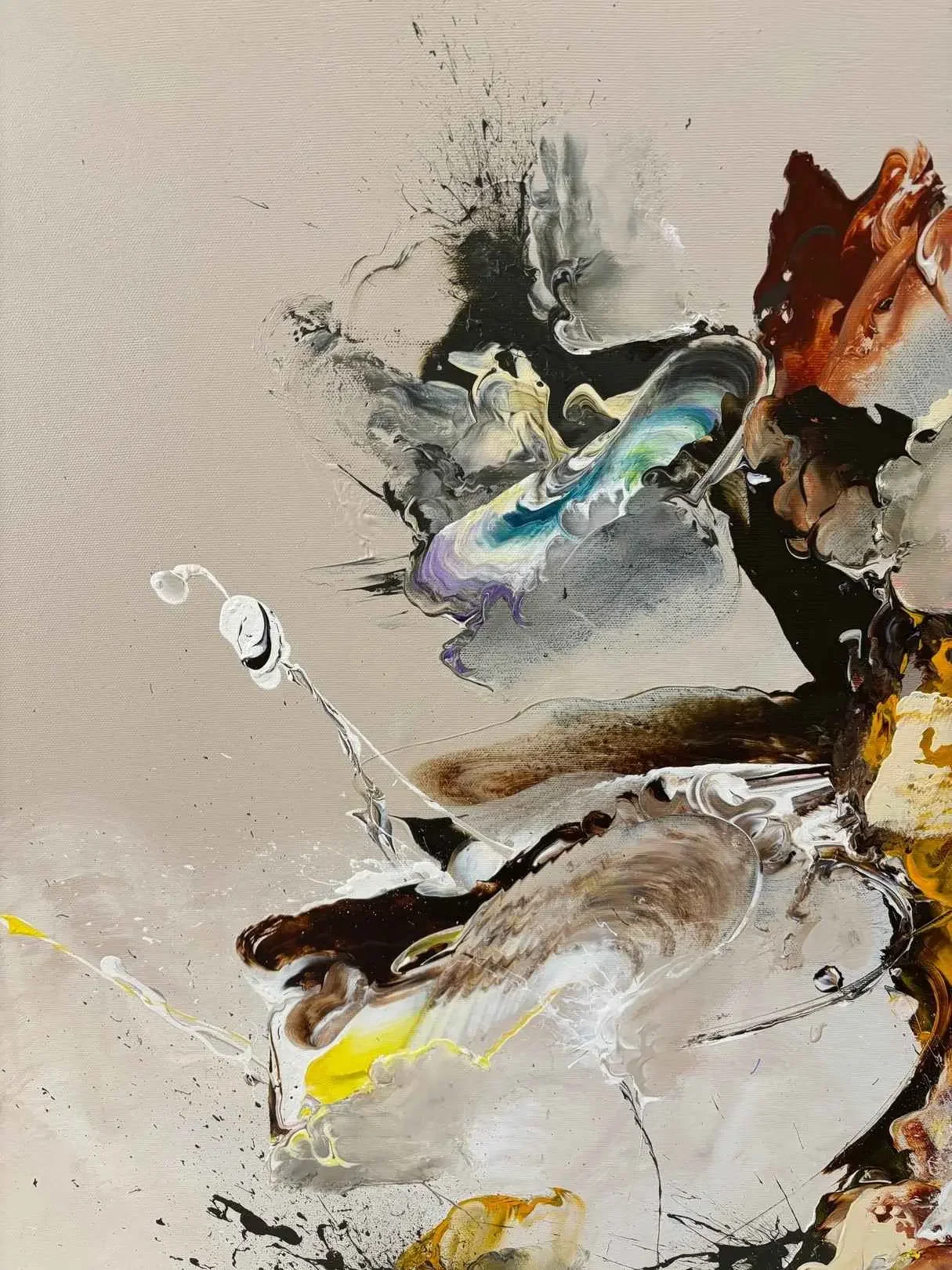 Tableau abstrait blanc de Zdzieblo Galerie Graal .webp