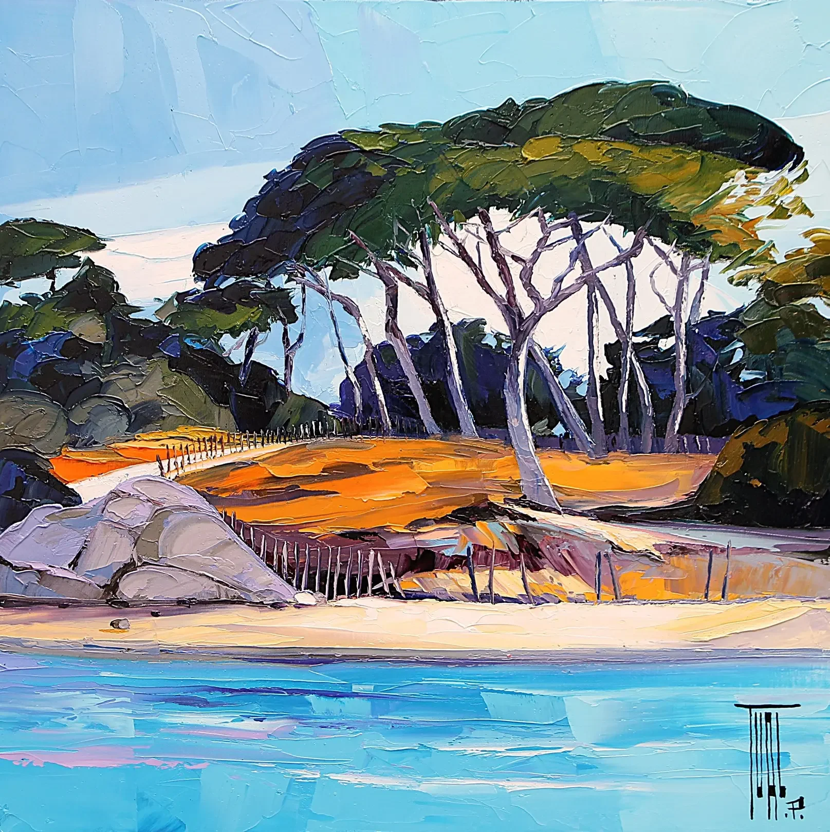 tableau plage Pierrick Tual Galerie Graal .webp