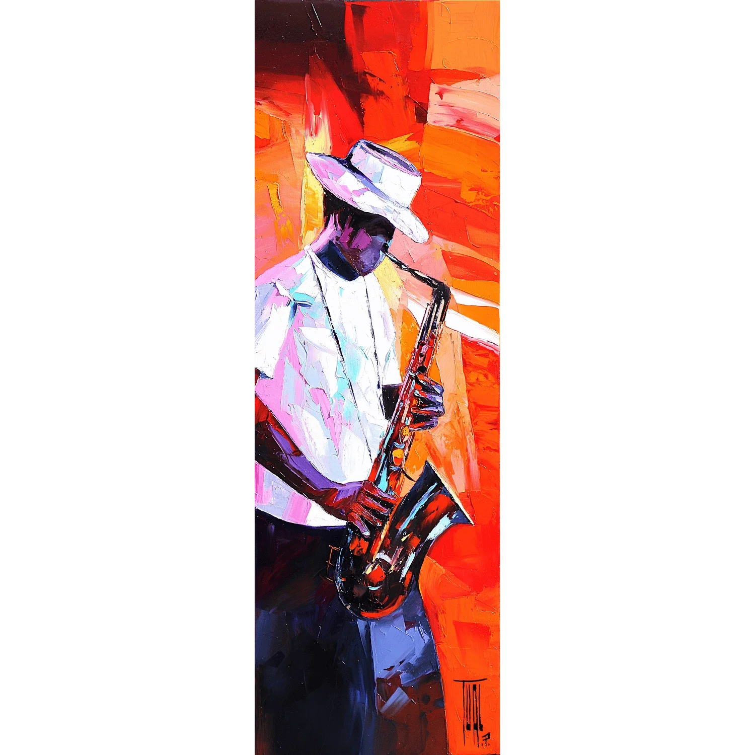 tableau homme jazz Pierrick Tual Galerie Graal .webp