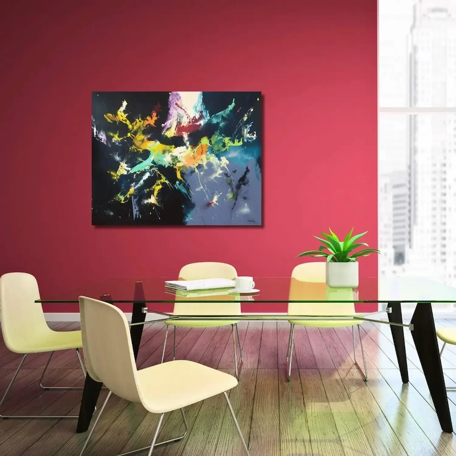 tableau abstrait noir de Zdzieblo Galerie Graal .webp