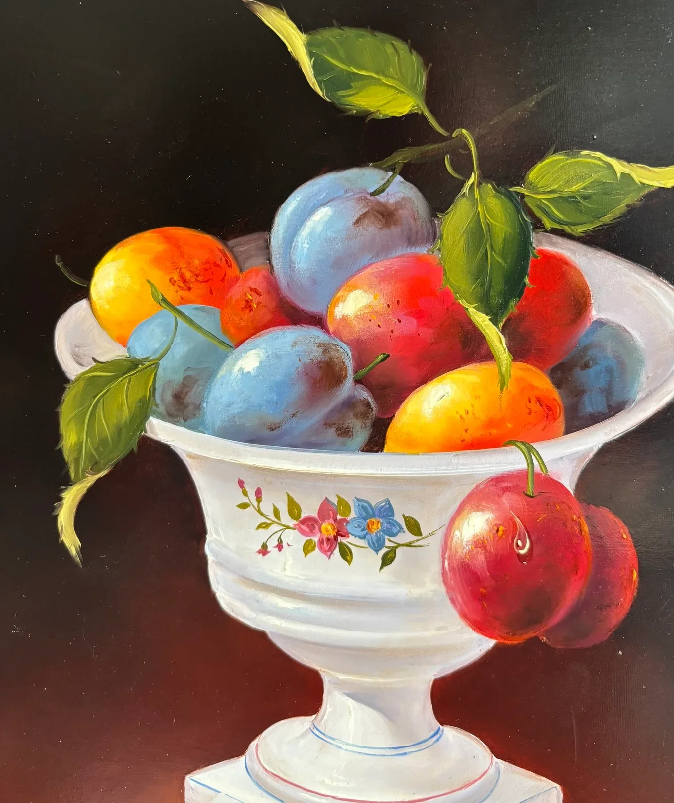 Tableau nature morte prunes de ludivine corominas Art Contemporain .webp
