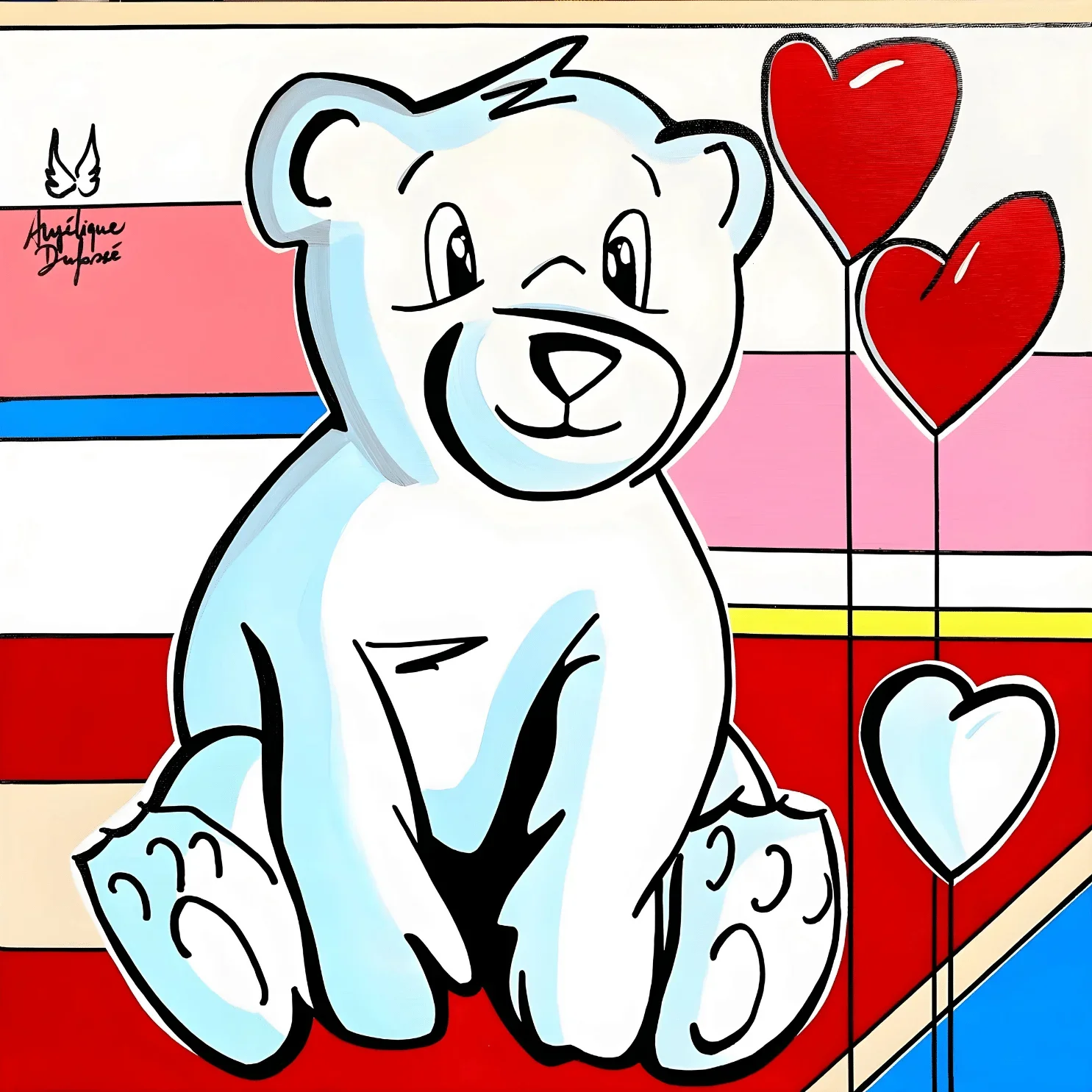 "Nounours ballons cœurs" de Angélique Dufossé