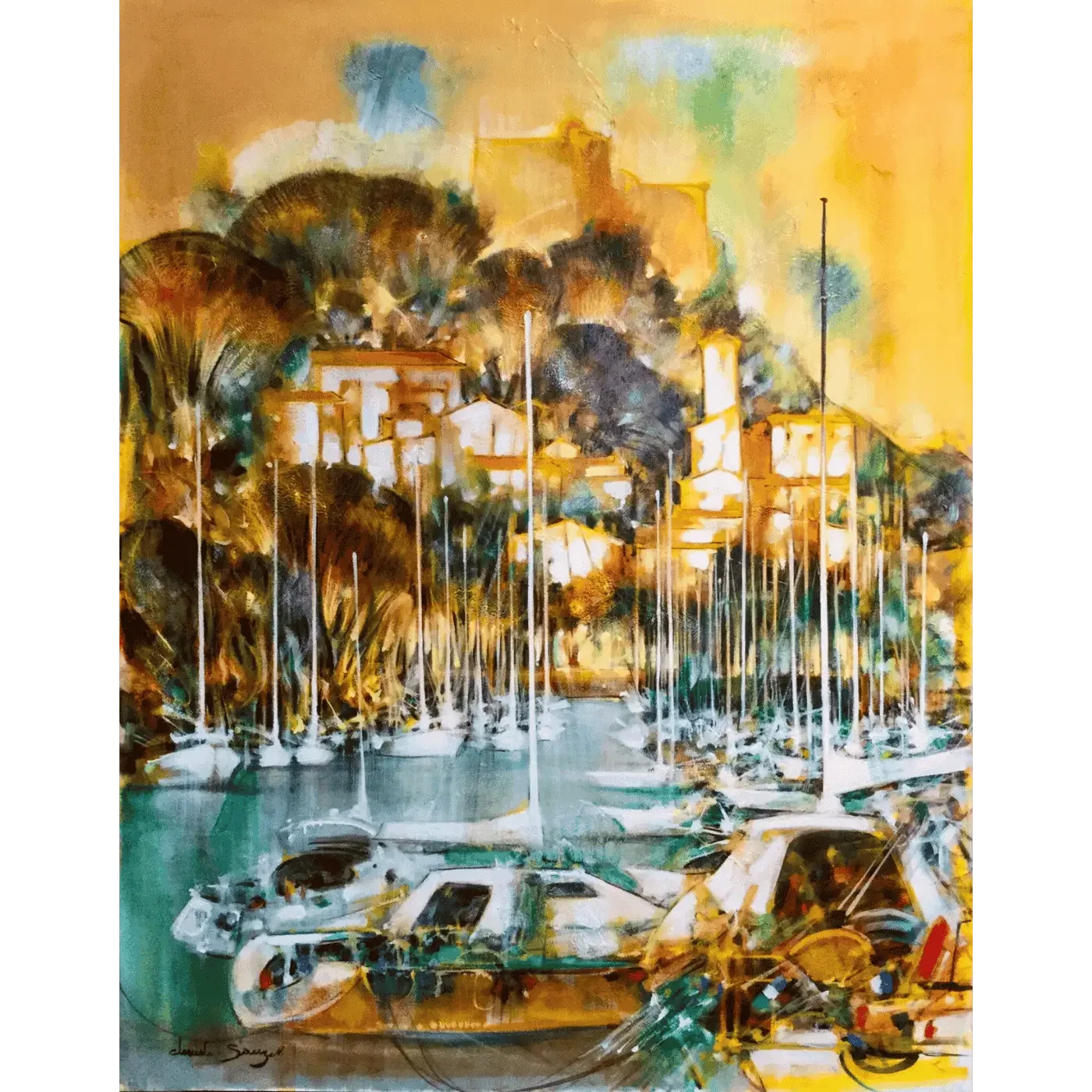 "Bateaux à Porquerolles" de Claude Sauzet