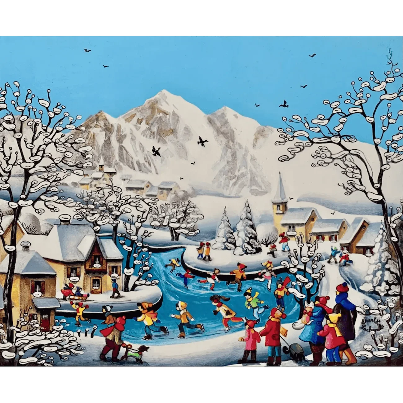 "La course des patineurs" de Charlotte Lachapelle