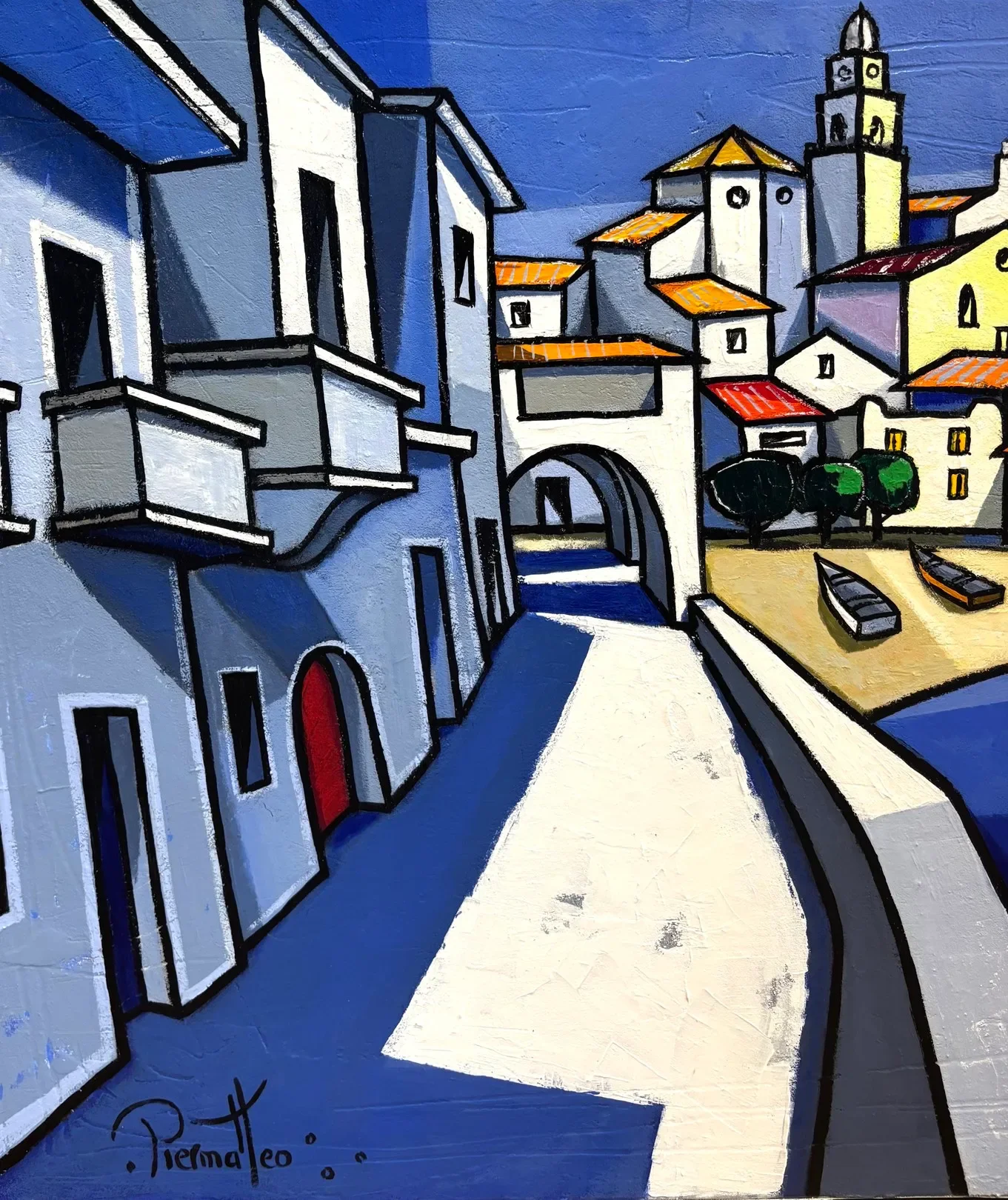 Tableau sur cadaques de giuseppe piermattéo Galerie Graal .webp