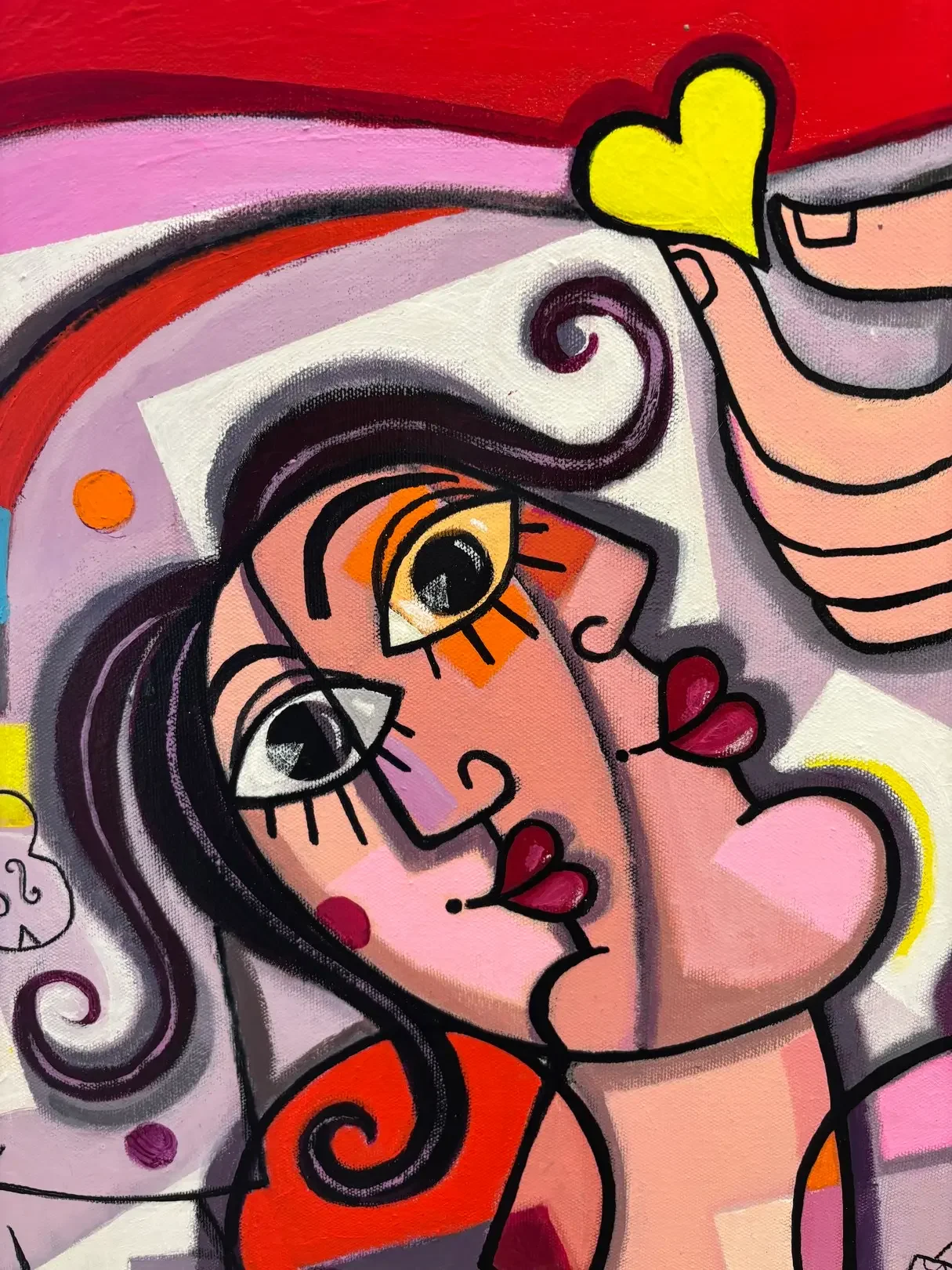 tableau couple heureux amour de giuseppe piermattéo Galerie Graal Art Contemporain .webp