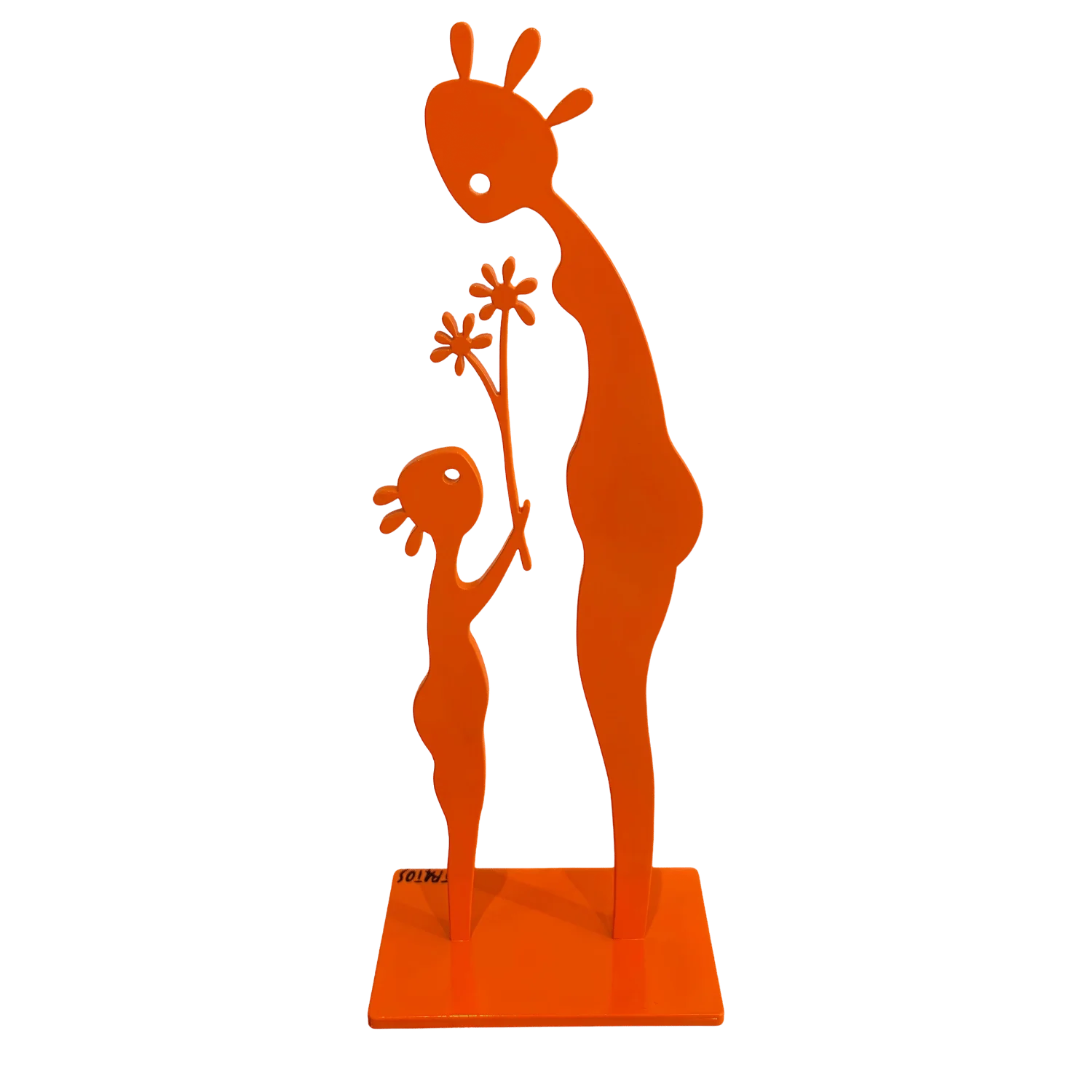 sculpture orange famille pour salon Galerie Graal Art Contemporain stratos.webp