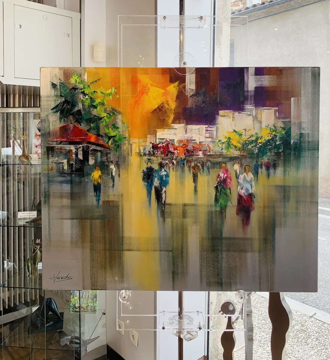 tableau centre ville espagne barcelone de josep teixido Galerie Graal .webp