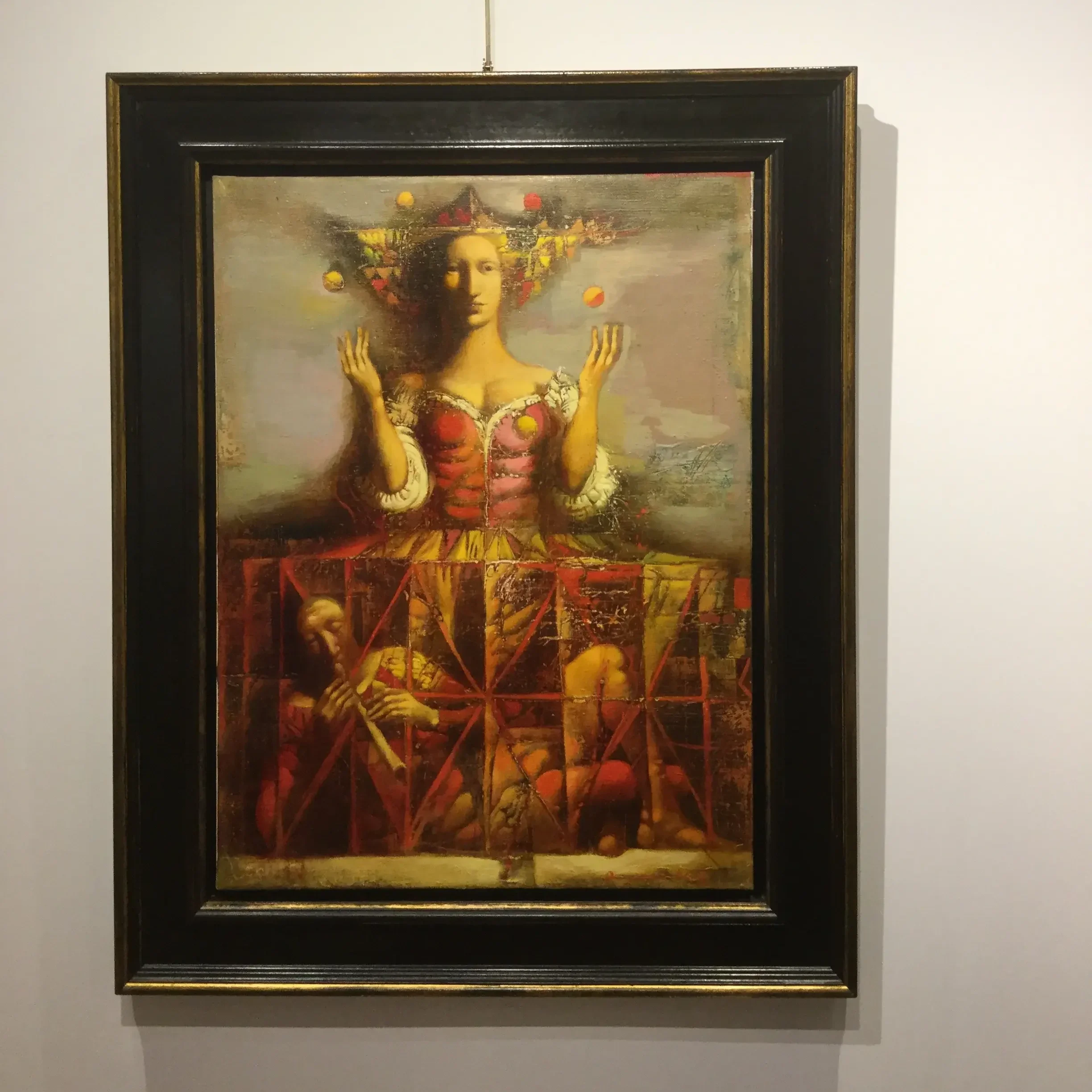 tableau+femme+jeu+de+pomme+de+armen+gasparian+Galerie+Graal+.webp