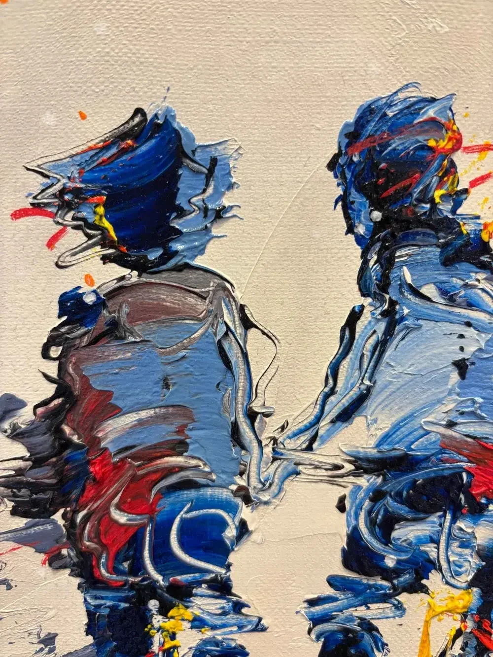 Tableau couple amour en velo de christian raffin  Galerie Graal Art Contemporain .webp