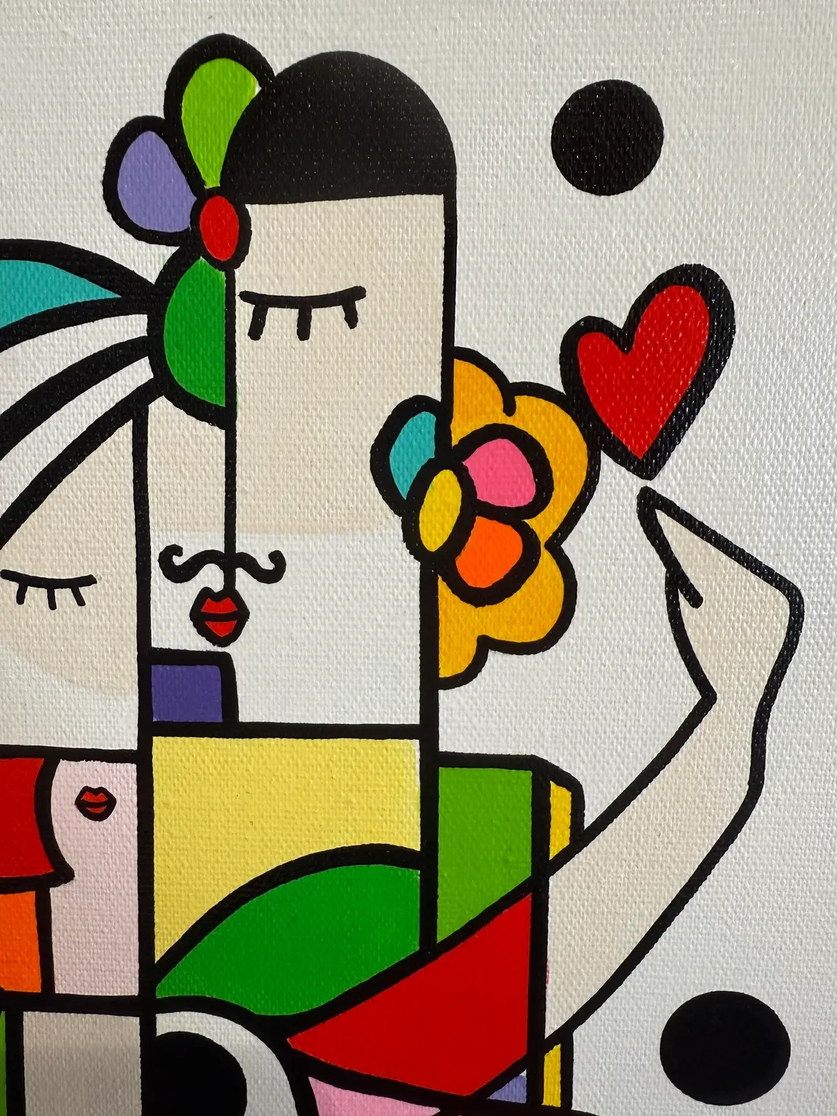 tableau pop art fleurs de Virginia Benedicto  Art Contemporain Galerie Graal .webp