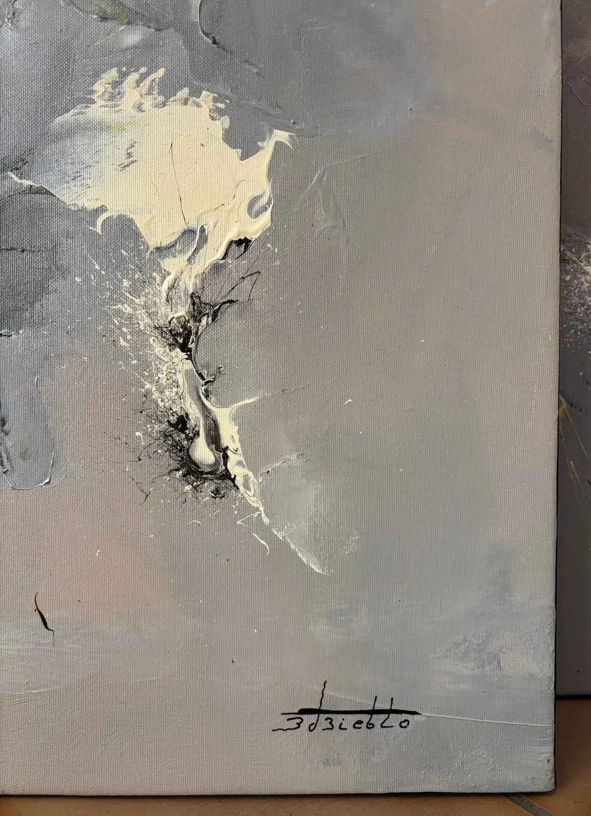 Tableau abstrait gris de Zdzieblo Galerie Graal .webp