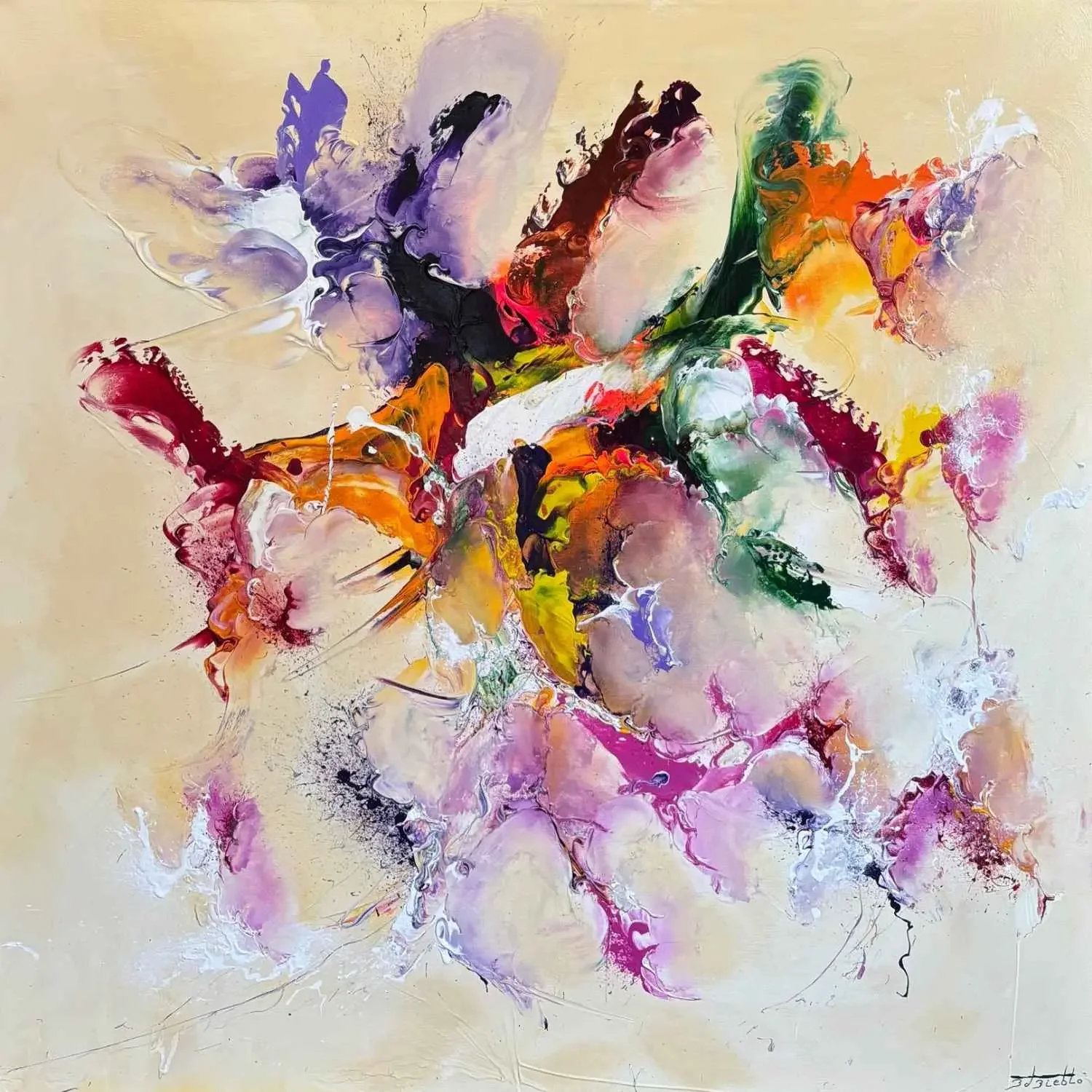 Tableau abstrait blanc de Zdzieblo Art Contemporain Galerie Graal .webp