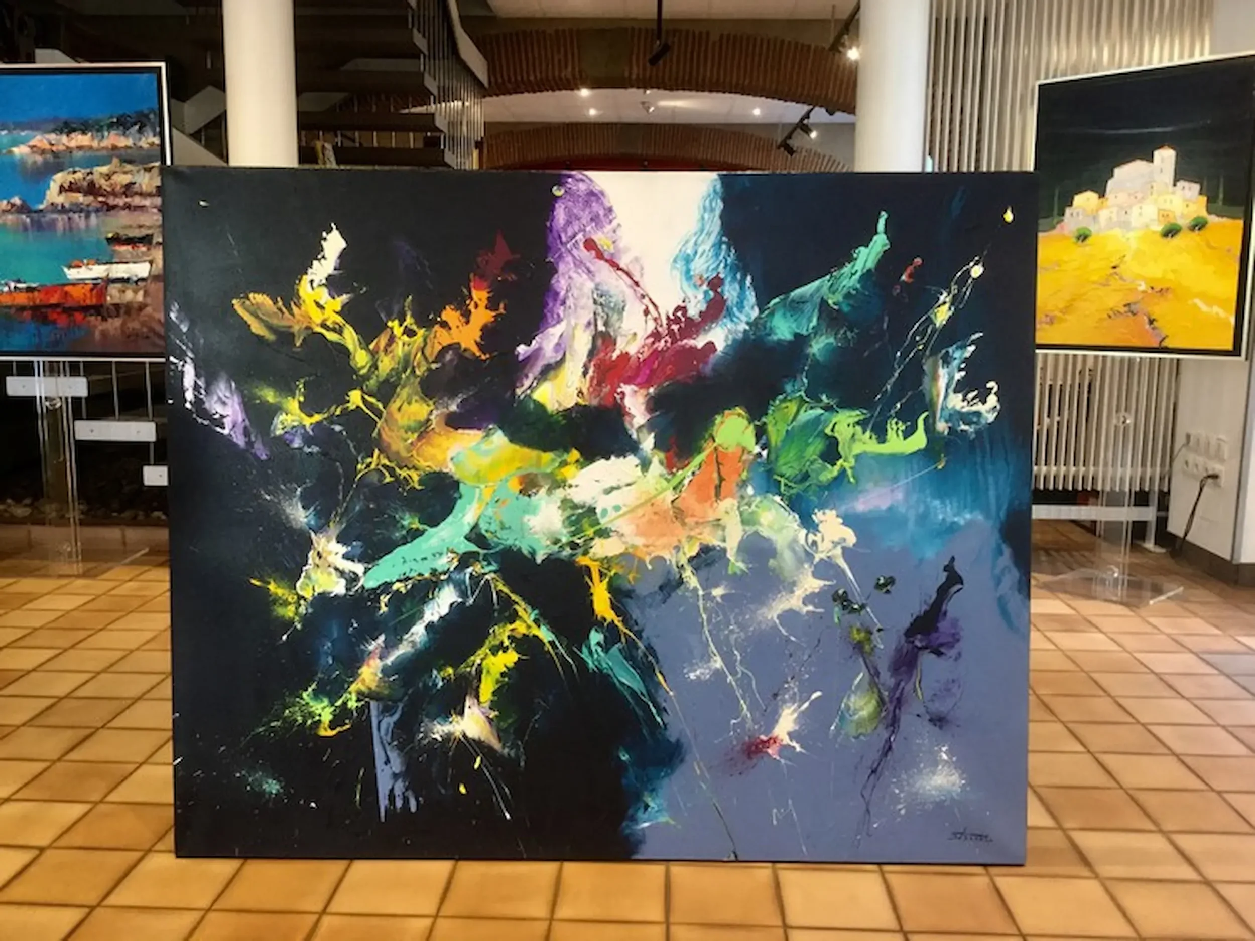 tableau abstrait noir de Zdzieblo  Galerie d'art Agen .webp