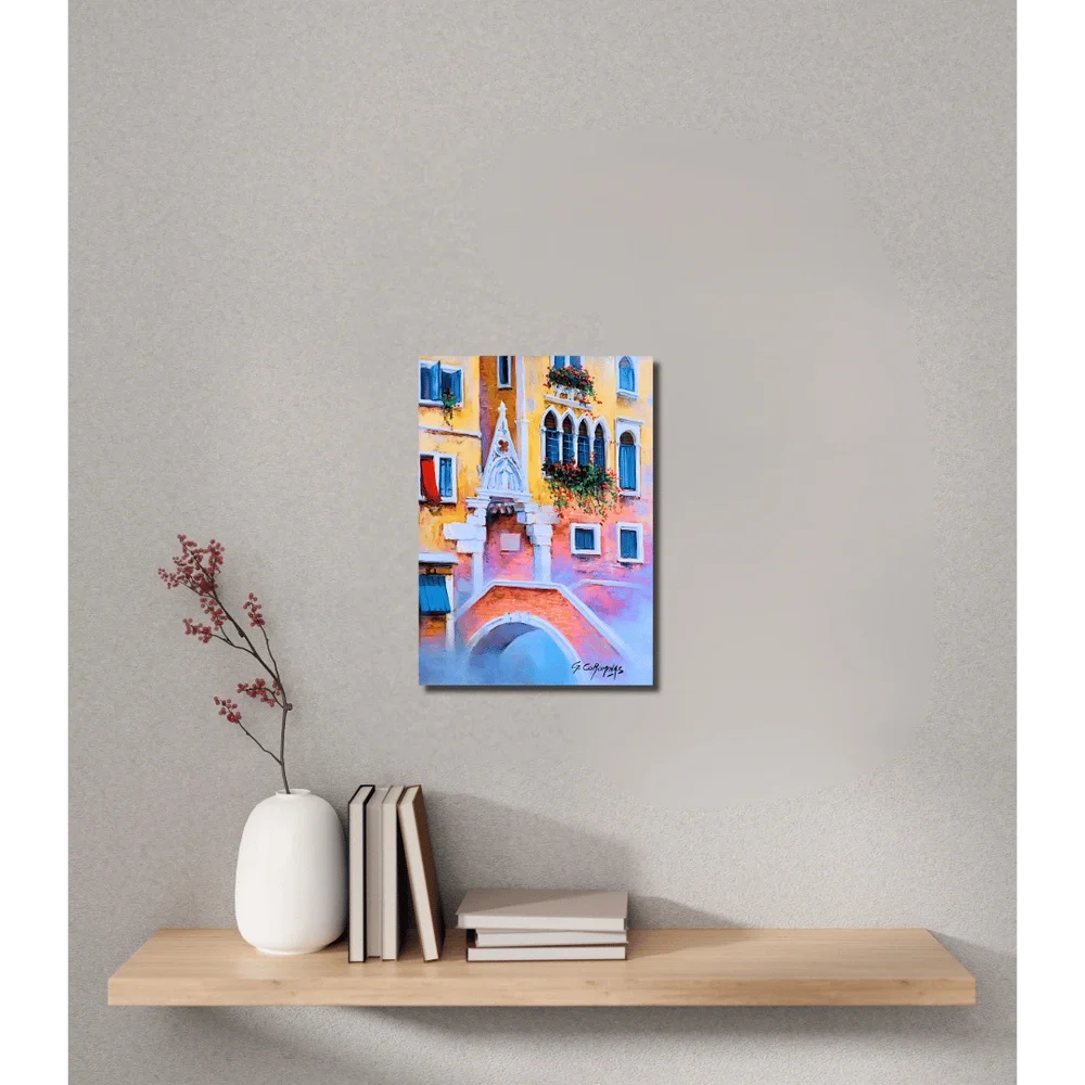 Tableau italie pont du paradis de georges corominas Galerie d'art Agen .webp