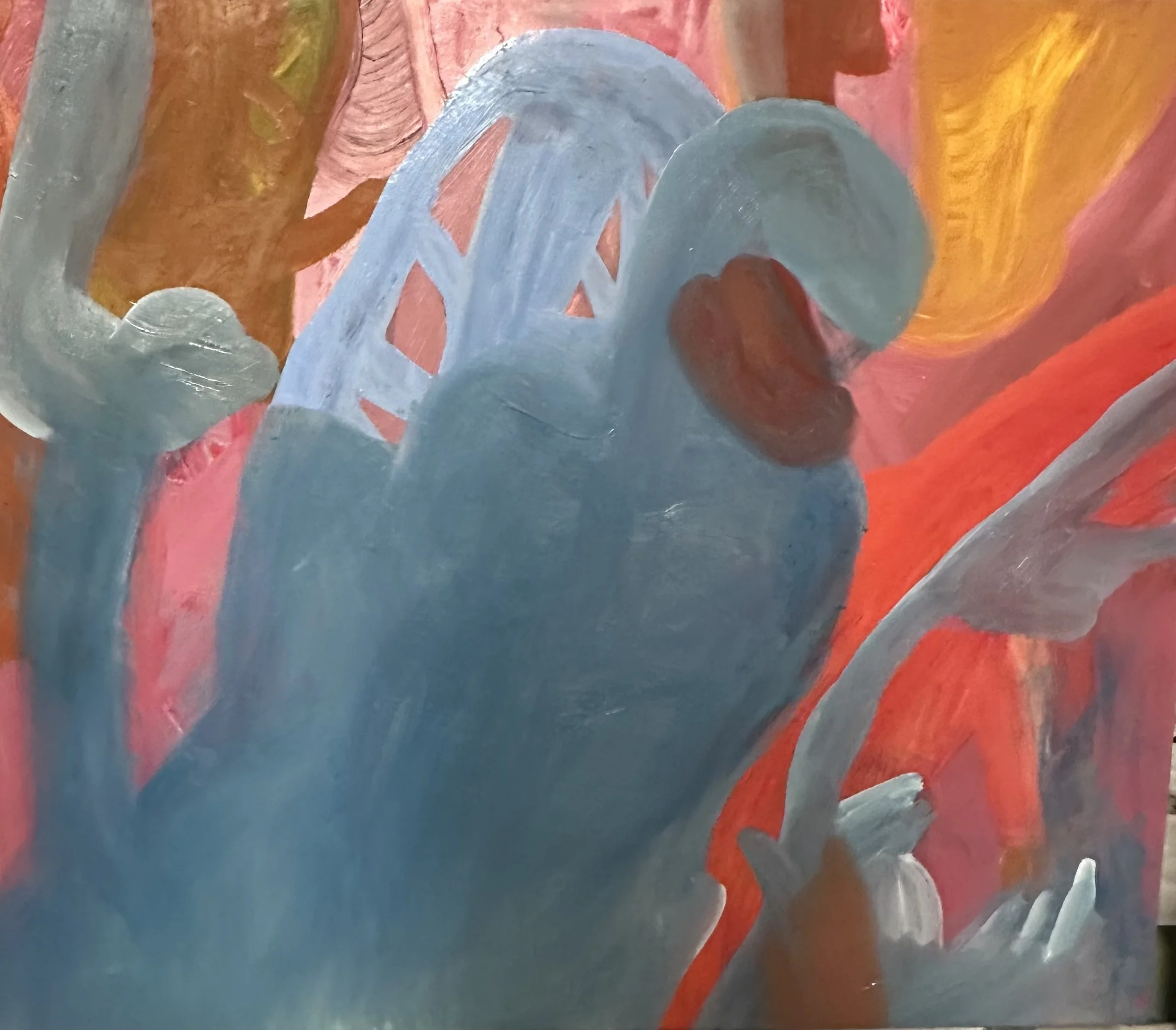 Where to went the flowers of my youth? (Sudan), oil and oil sticks on linen