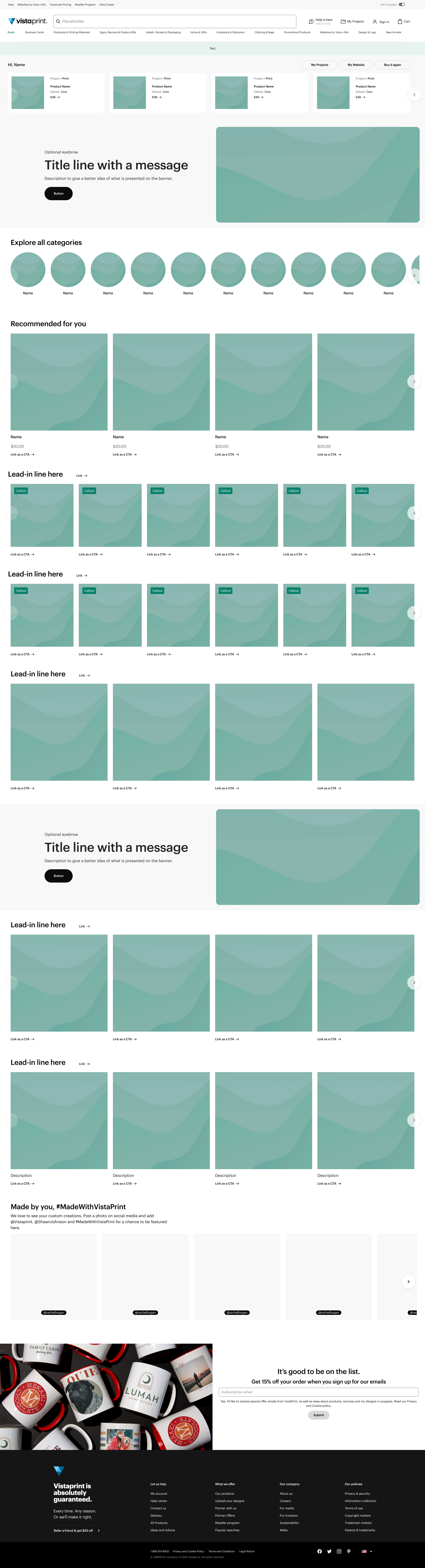 Returning Customer Homepage Template