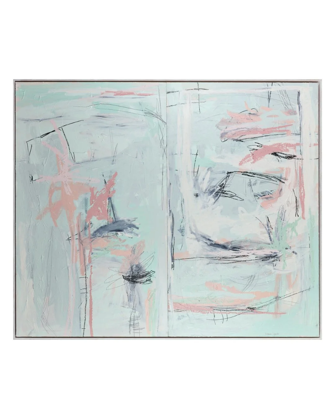 This large-scale piece was commissioned by @theartoffice.co for @tigg_coll for their recent design project @chapterldn in London Bridge. Made of two panels, it&rsquo;s the largest piece I&rsquo;ve created. Loved working at this scale. Can&rsquo;t wai