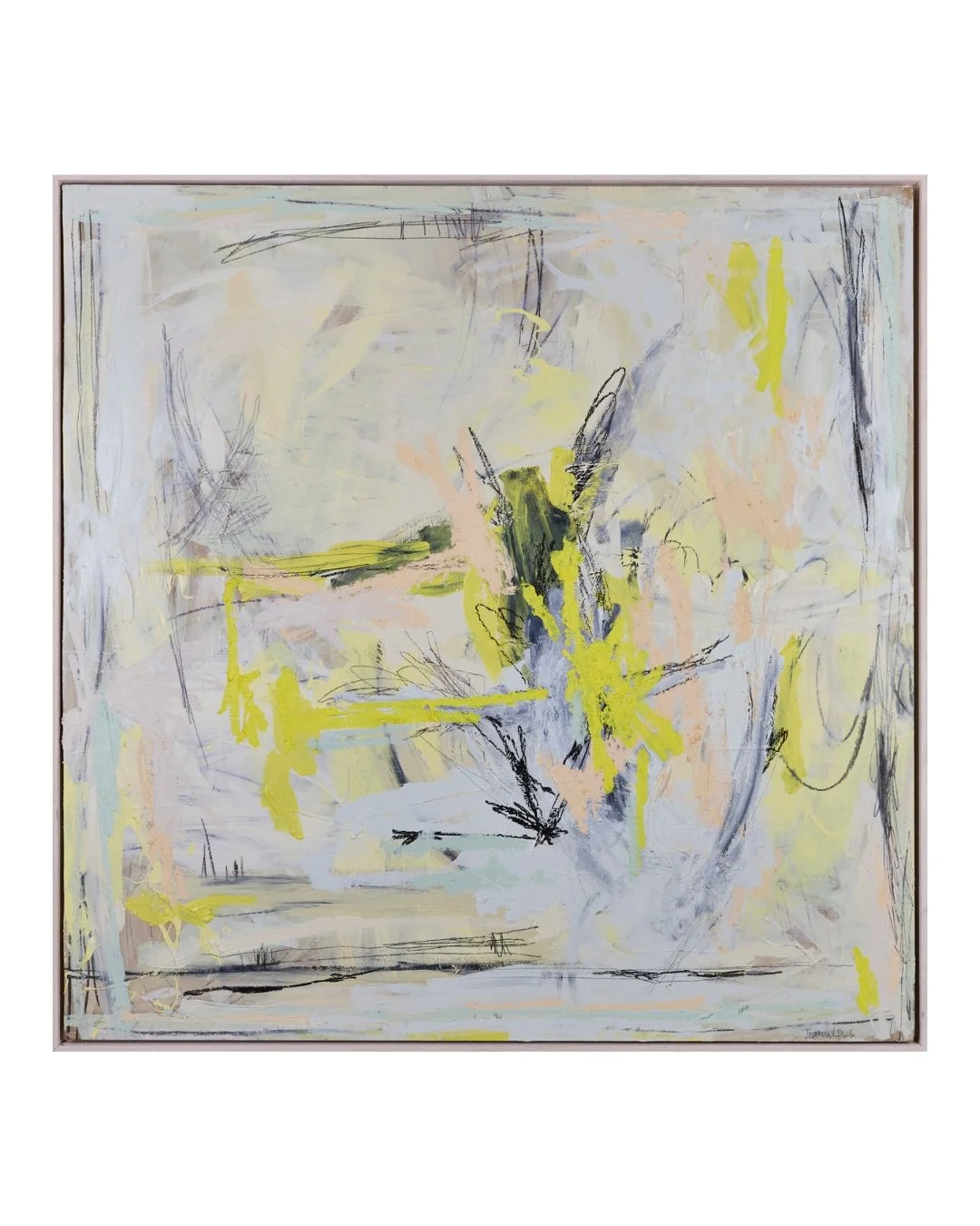 My painting process feels like I'm writing a diary. The gestural mark-making tells a subconscious story with each layer of energetic expression, a new entry - exposing, concealing and re-articulating a&nbsp;dynamic inner landscape. The graphite and p