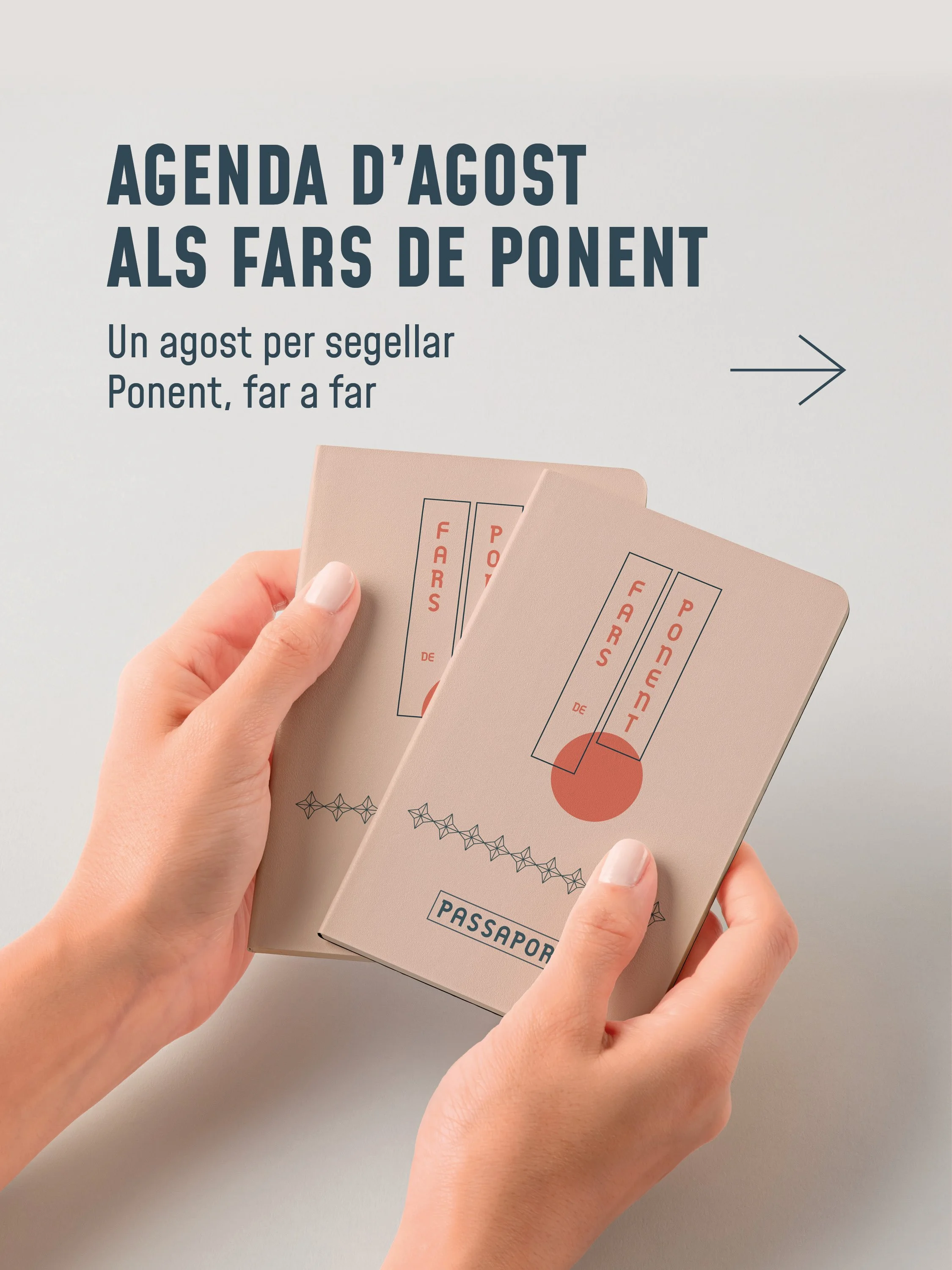 .
AGOST ALS FARS DE PONENT
Un mes per agafar el passaport, pujar als fars i descobrir Ponent des de dalt, far a far.

Aquest agost tens visites en data concreta:
📍 1 d&rsquo;agost &middot; Les Borges Blanques &middot; L&rsquo;Assumpci&oacute; de Mar