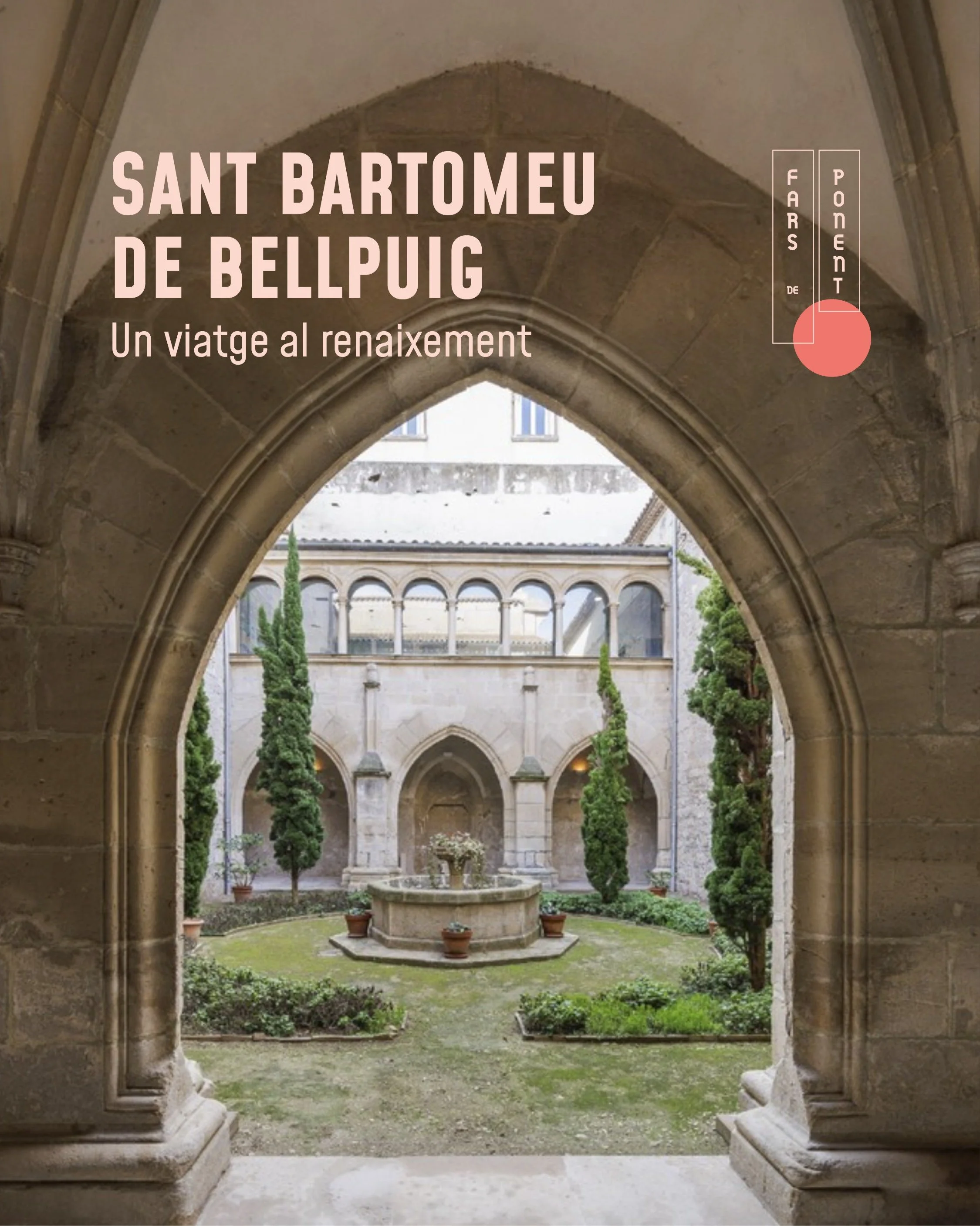 .
El Convent de Sant Bartomeu de Bellpuig &eacute;s un d&rsquo;aquells espais on la pedra conserva el gest dels segles. 

Fundat el 1507 per iniciativa de Ramon Folc IV de Cardona i Isabel Requesens, el convent va ser un projecte familiar de gran imp