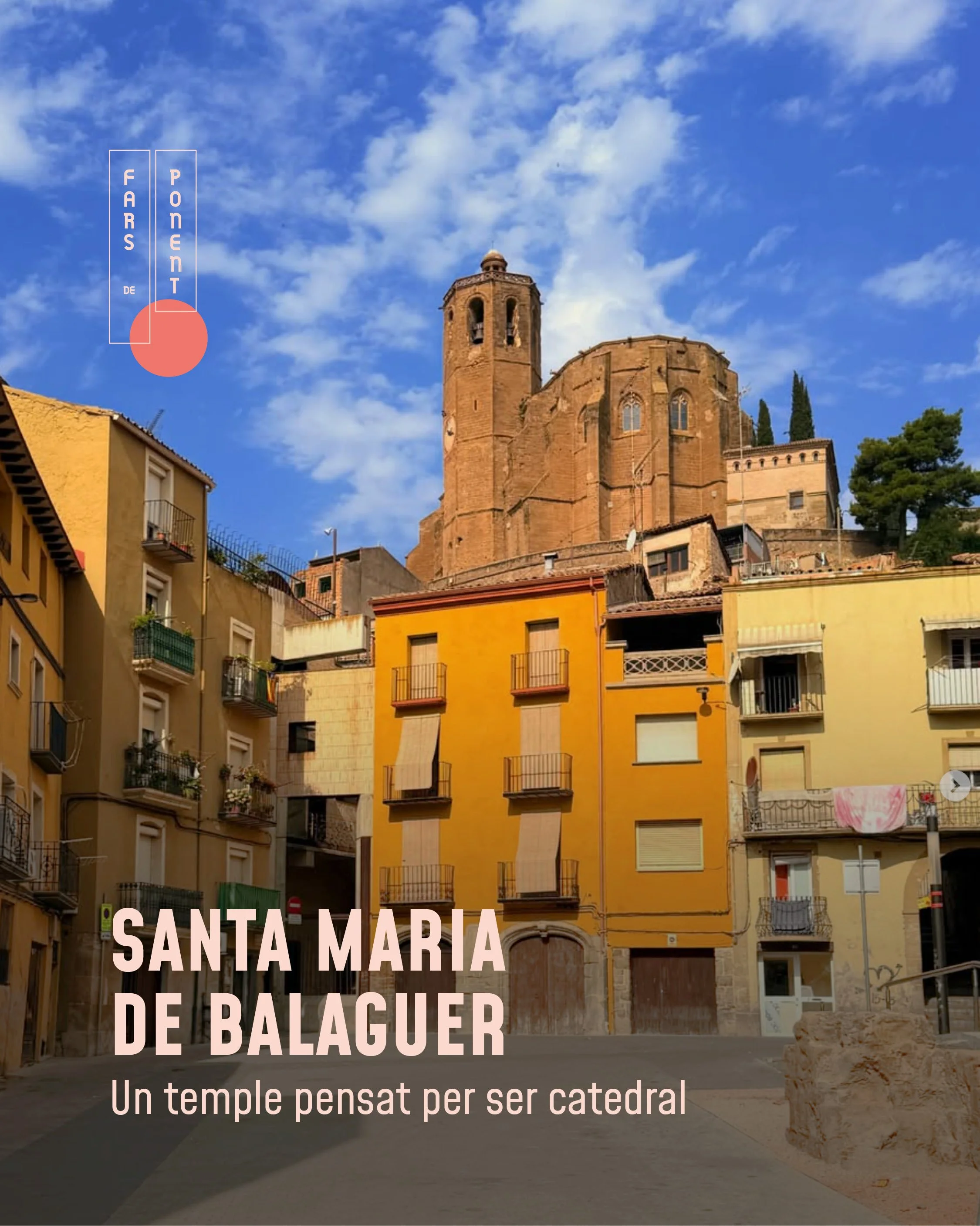 .
Santa Maria de Balaguer va n&eacute;ixer d&rsquo;una ambici&oacute; enorme: a mitjan segle XIV, Cec&iacute;lia de Comenge va voler convertir Balaguer en nova seu episcopal d&rsquo;Urgell. D&rsquo;aquell projecte en va sorgir Santa Maria la Major, u