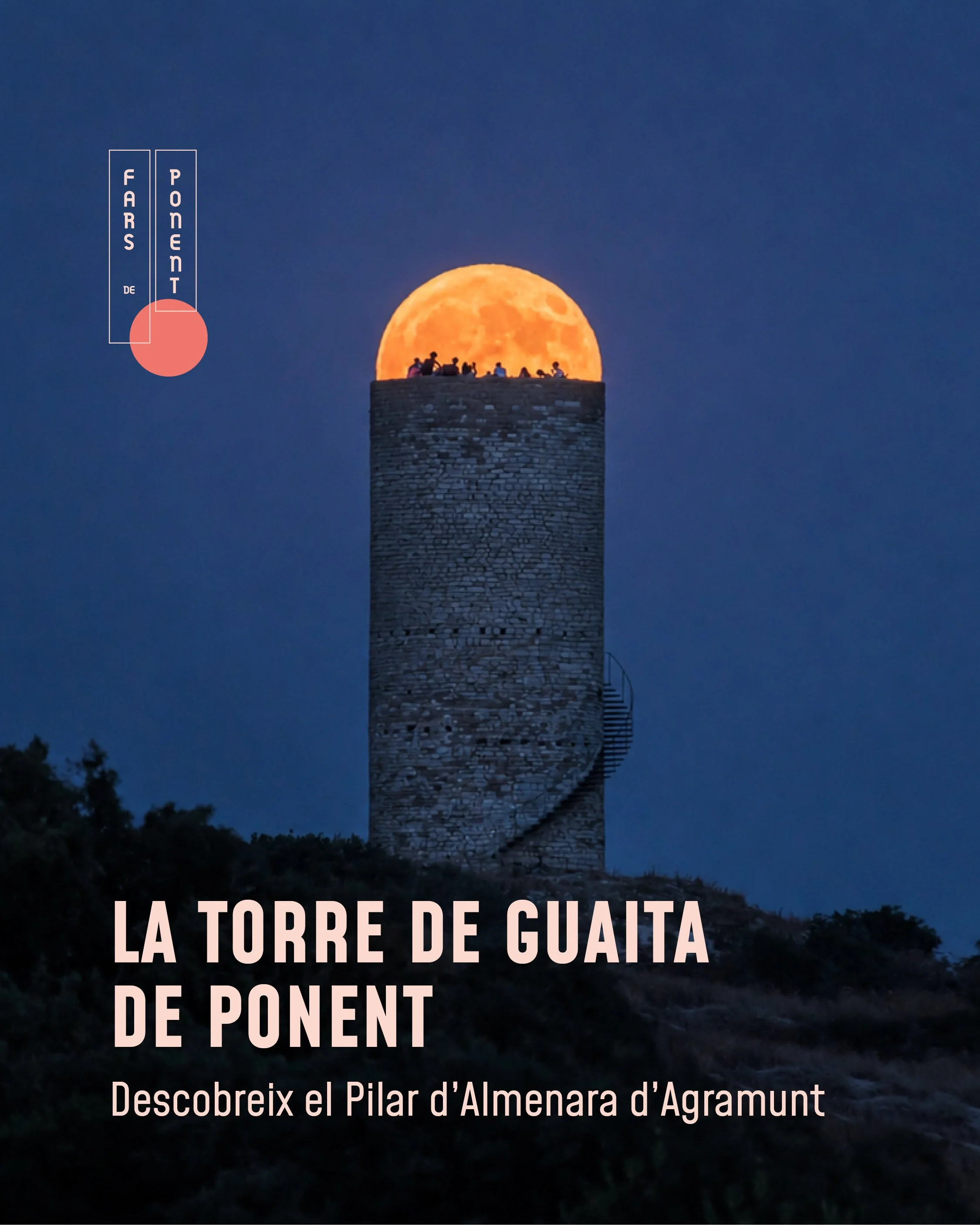 &middot;
LA TORRE DE GUAITA DE PONENT.
Aix&iacute; anomenem el Pilar d&rsquo;Almenara d&rsquo;Agramunt dins la Ruta dels Fars de Ponent. &Eacute;s una torre pensada per mirar lluny, vigilar el territori i entendre el paisatge des de l&rsquo;al&ccedil