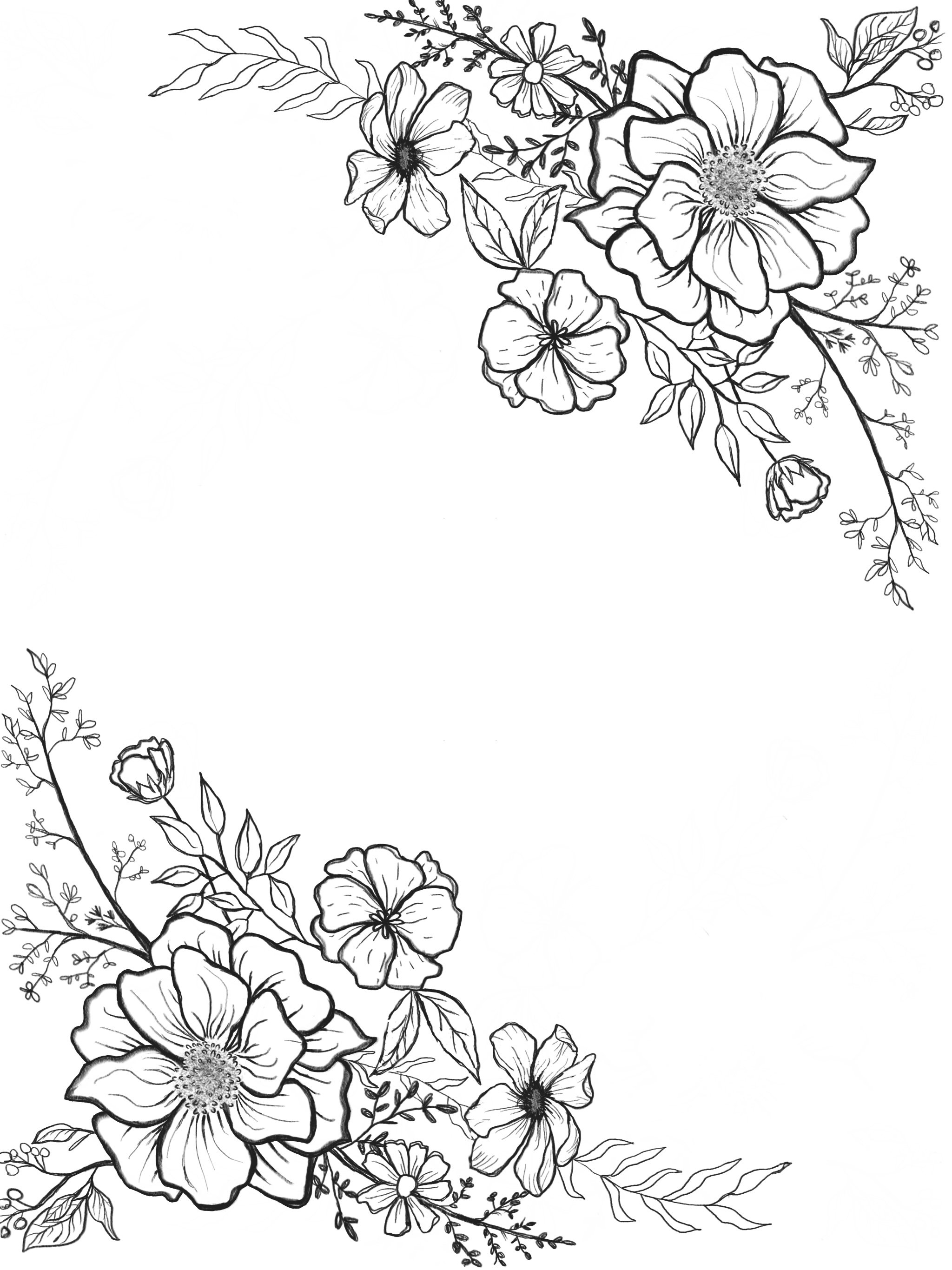 Black and White Flowers