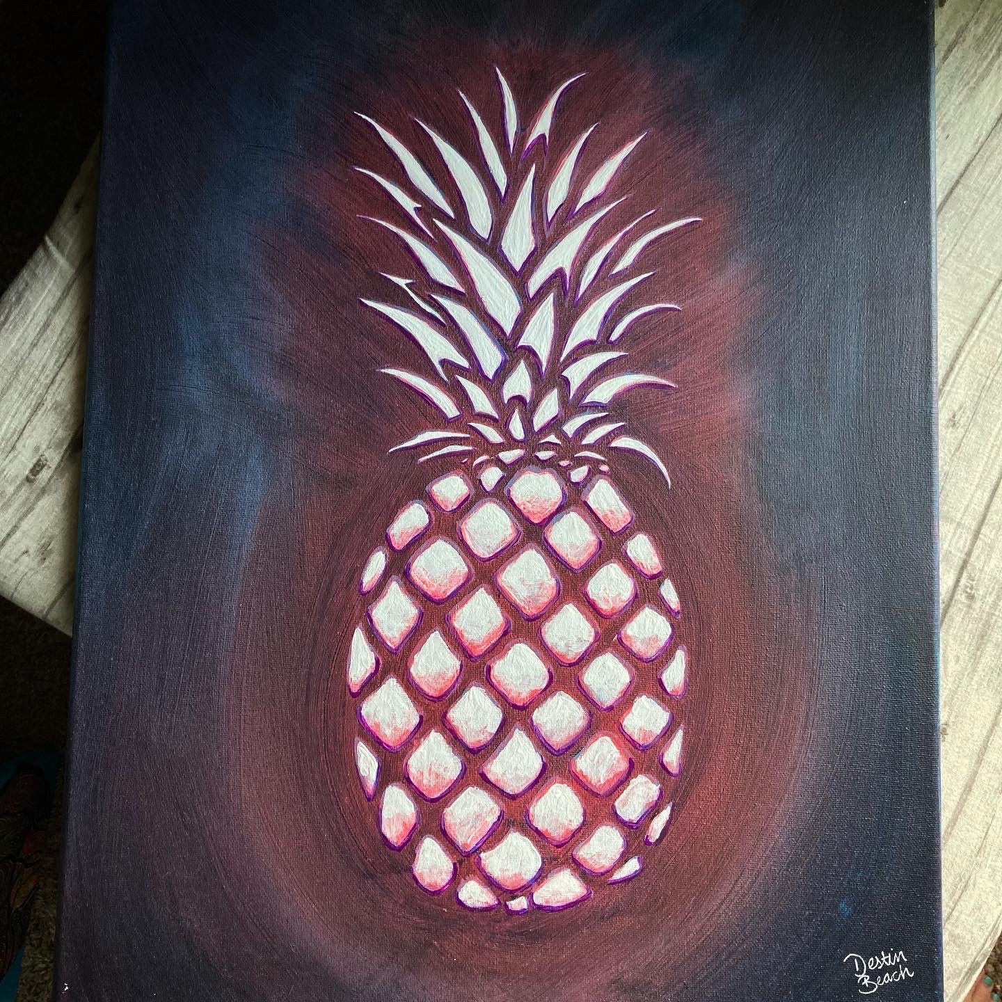 Neon Pink Purple Pineapple