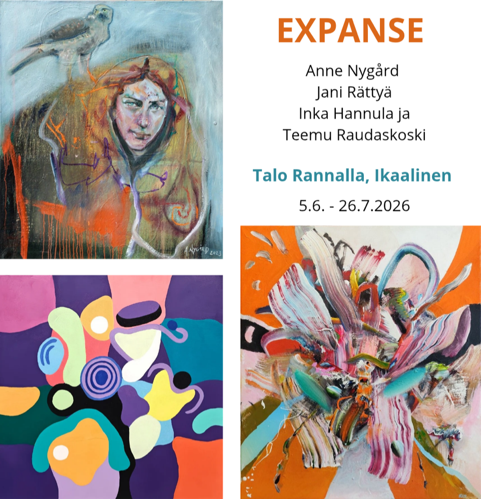 Expanse-taiteilijaryhmän taidenäyttely Ikaalisissa