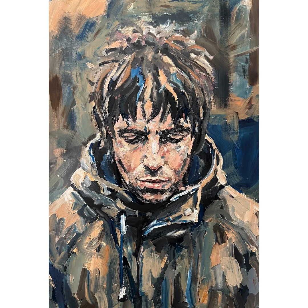 Impasto Liam Gallagher Oasis Music Portrait Painting 13x19"