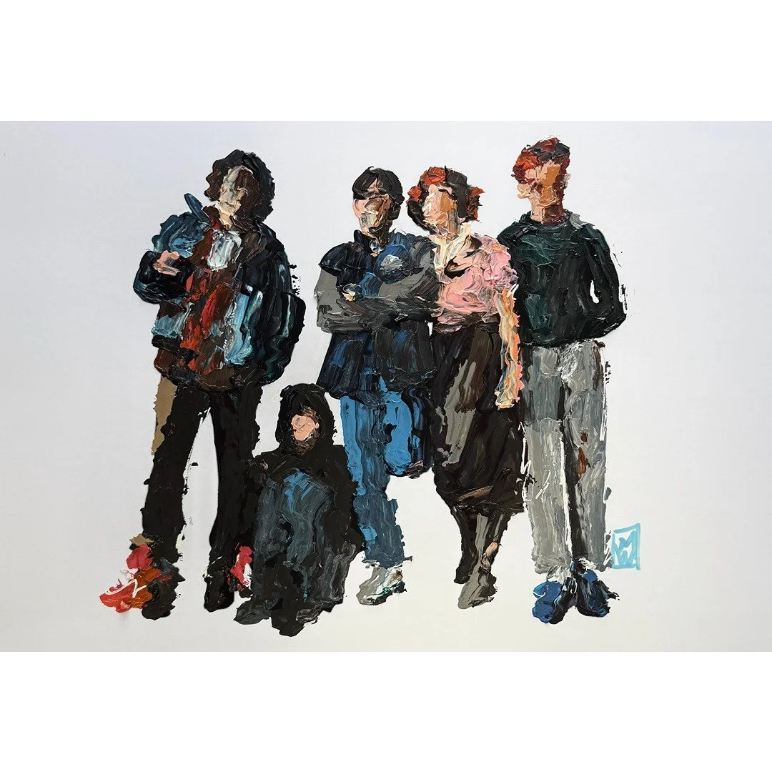 The Breakfast Club Crew Original  Palette Knife Painting Wall Art 11x17"