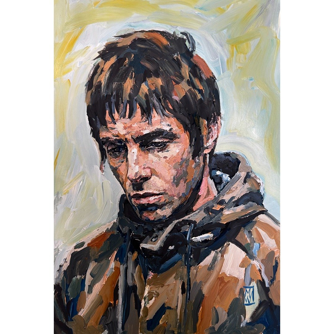 Impasto Liam Gallagher Oasis Music Portrait Painting 13x19"