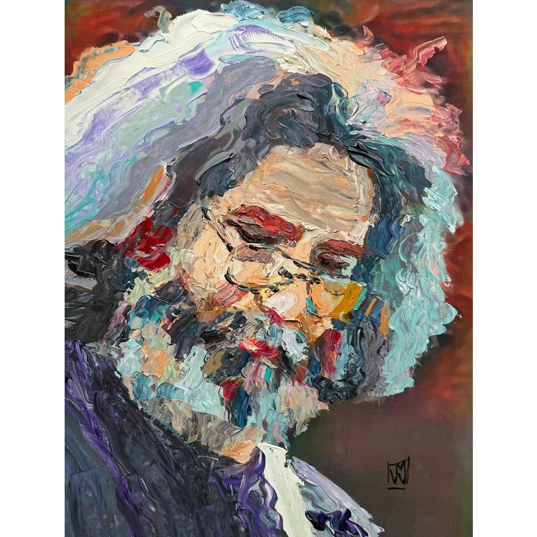 Jerry Garcia Textured Acrylic Palette Knife Portrait Painting 12x16"