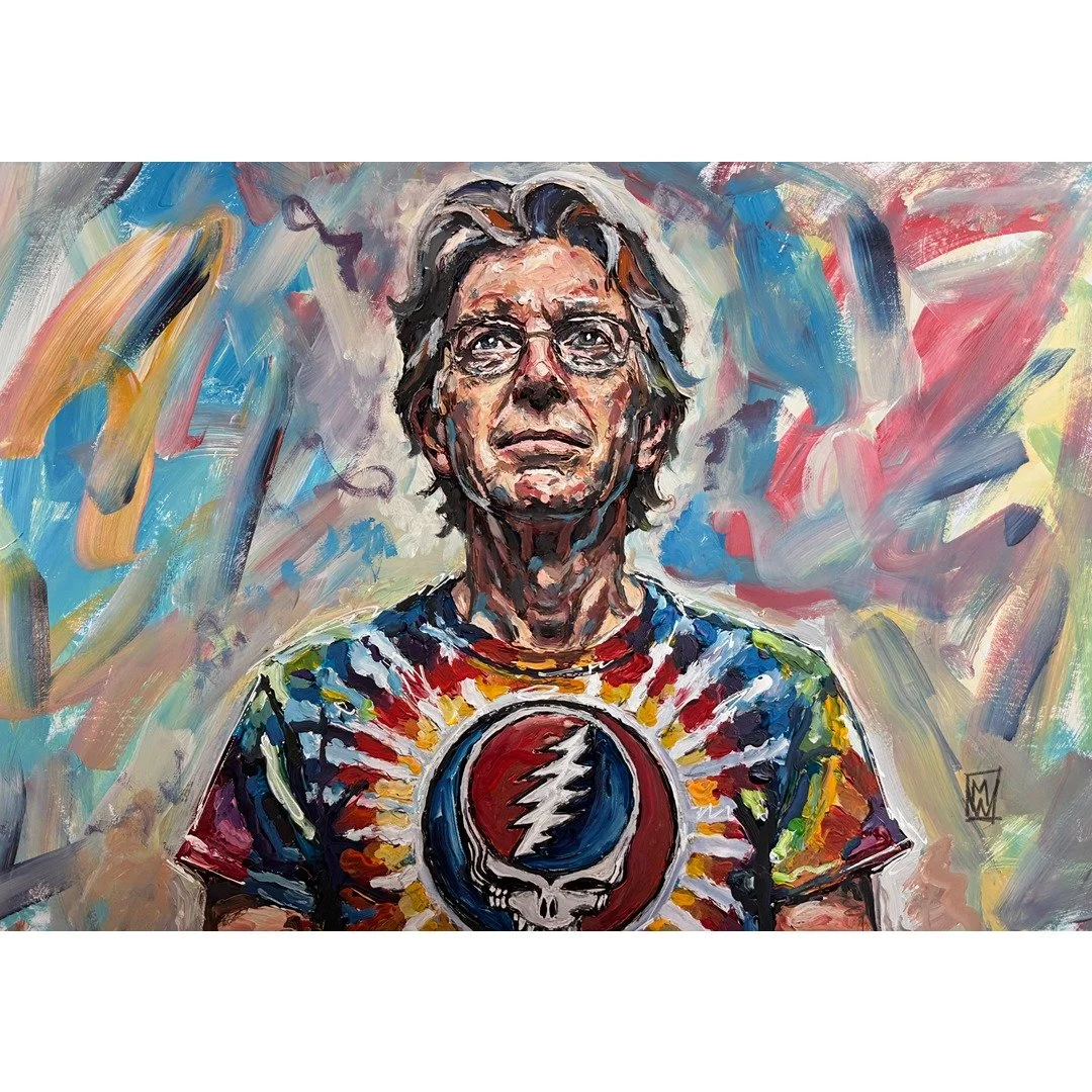 Original Impasto Phil Lesh Grateful Dead Portrait Painting 13x19"