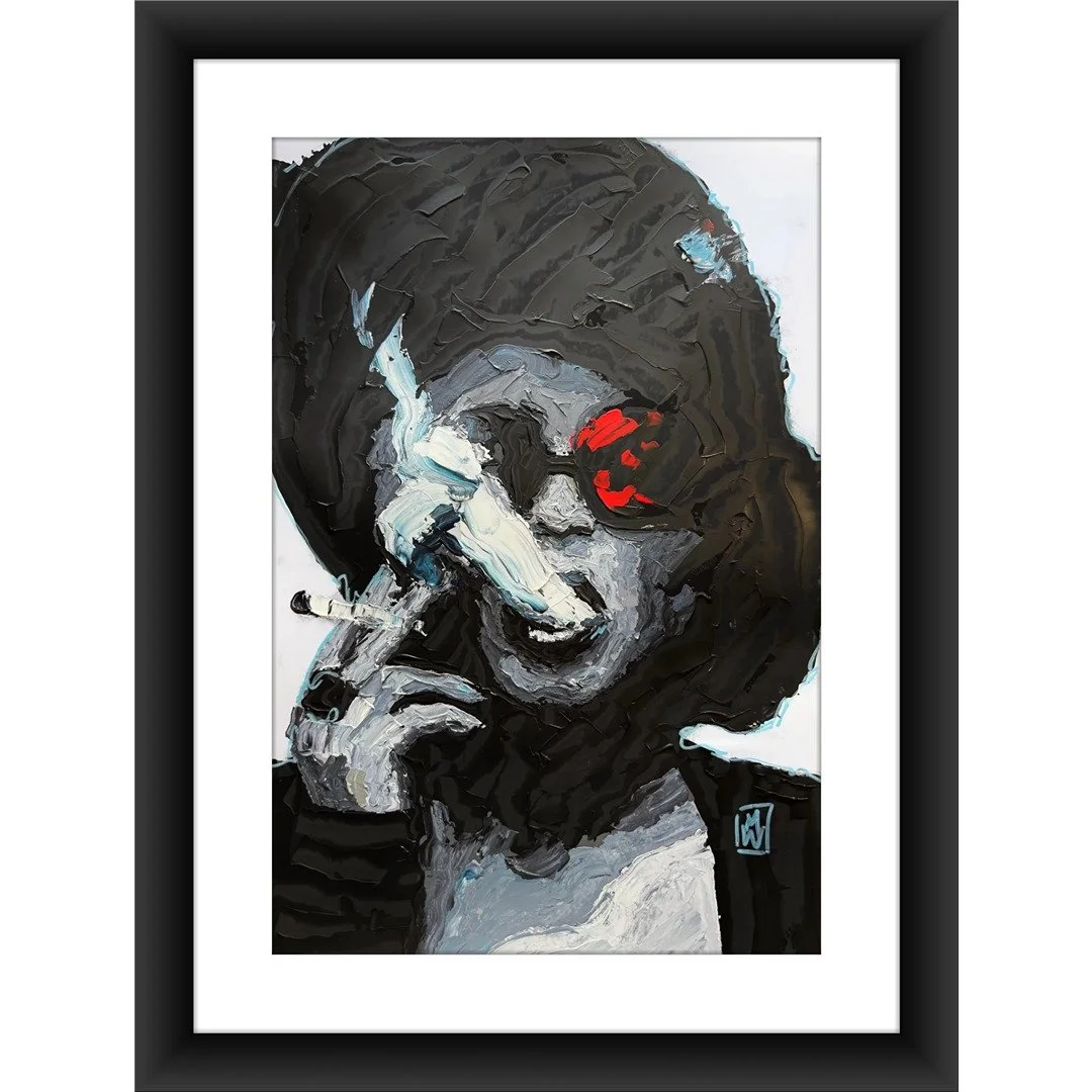 Marla Singer Smoking Fight Club  Original  Palette Knife Painting Wall Art 13x19"