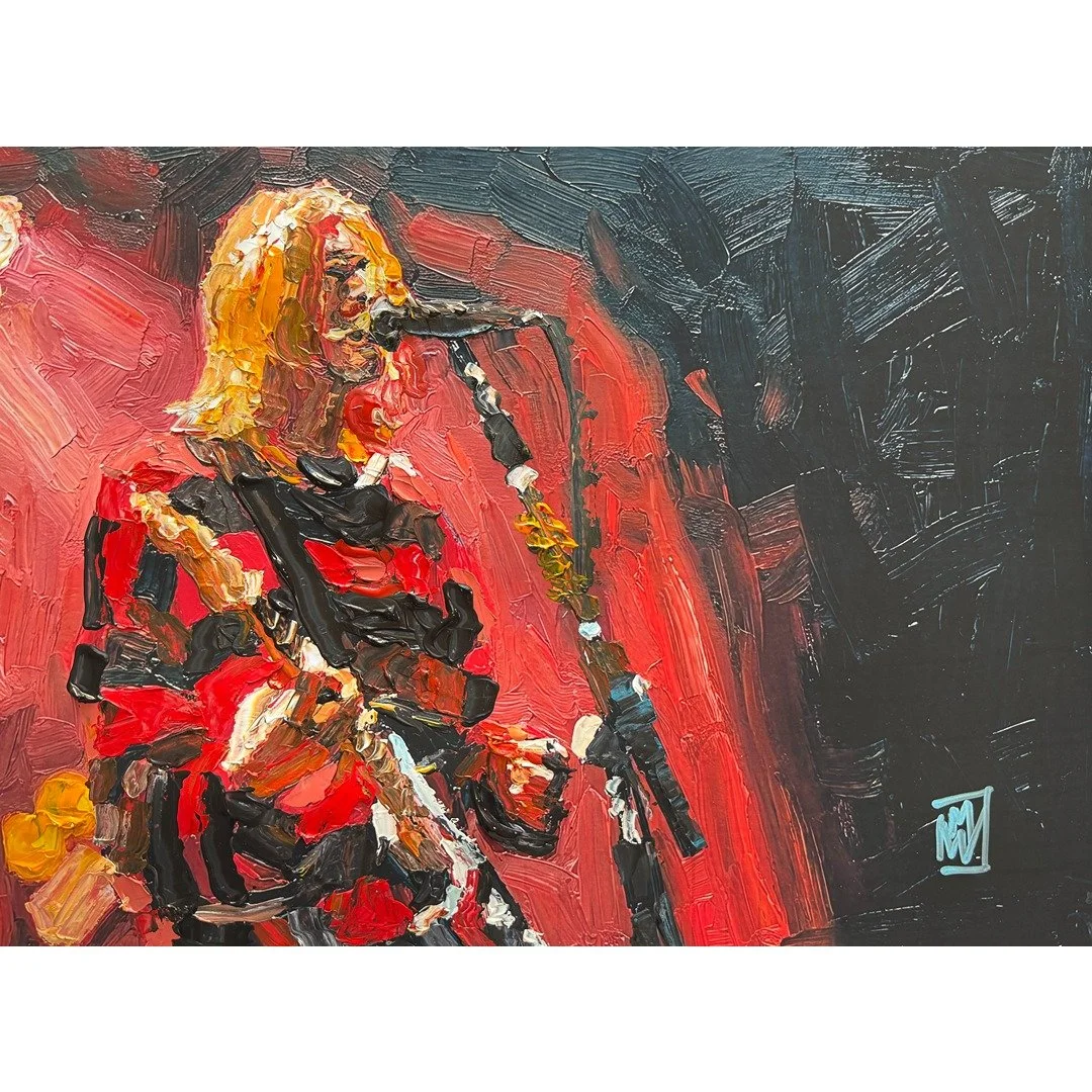 Original Kurt Cobain Freddy Sweater Impasto Portrait Painting 12x16"