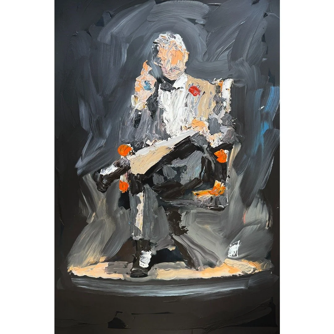 Don Vito Corleone The Godfather Original Palette Knife Painting Wall Art 13x19"