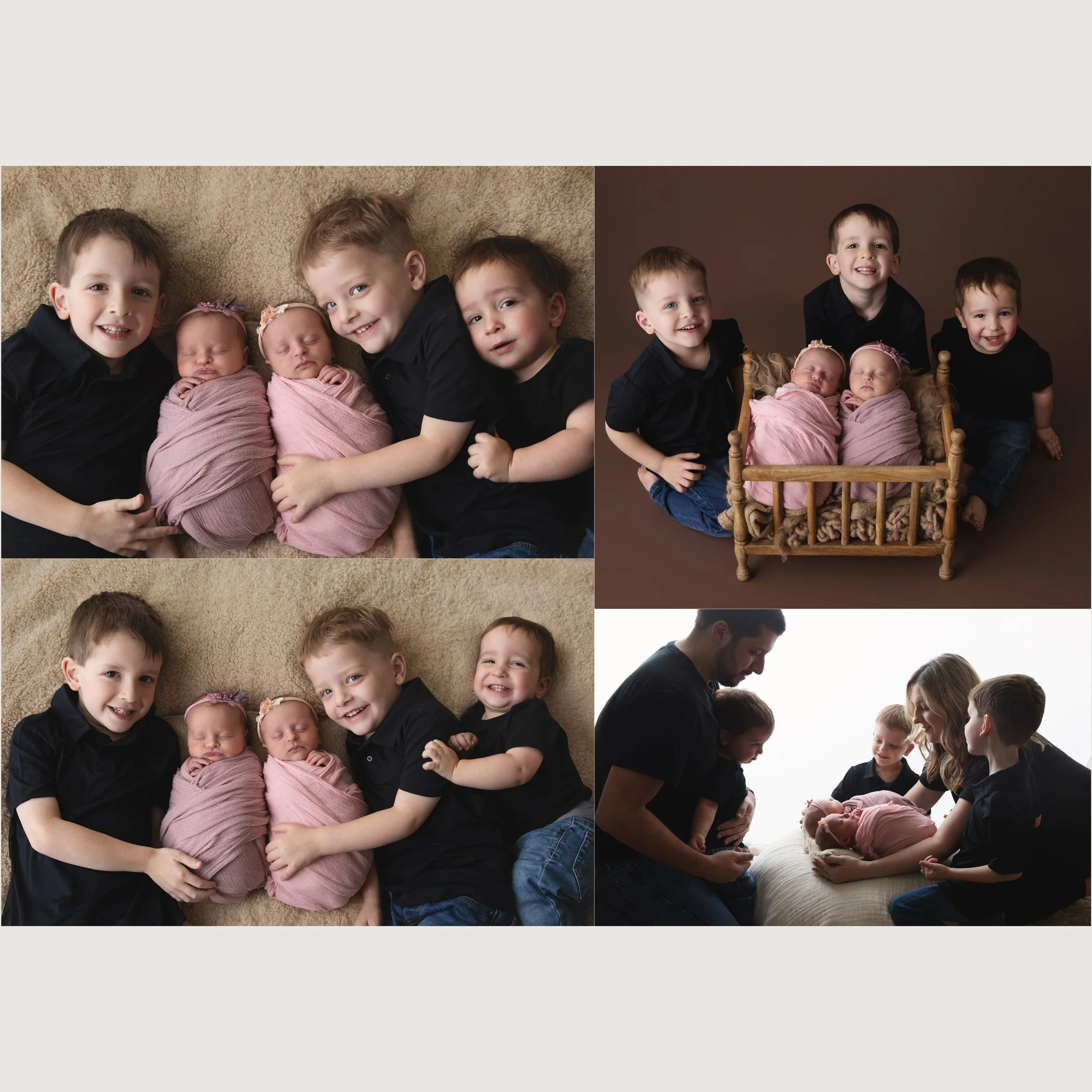 Twins 🩷🩷, 5 yo, 4 yo + 17 mo! Whew - was this hard? Yes! But patience and persistence we got there and now this family has memories to last a lifetime! :)
#newborntwins
#newbornfamilyphotography
#newbornphotographer
#hagerstownphotographer
#chamber