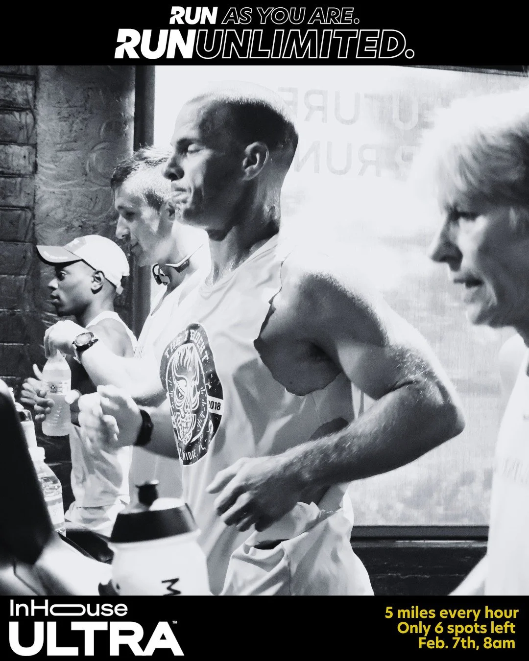 This is your chance to be part of ultra running history! 

Backyard Ultra. Indoors. 
Feb. 7, 2026 @ 8:00:00am.
5 miles every hour until the last person remains.

A collaboration with @twentyonerun.
Livestreaming courtesy of @pacertravel.
 
InHouse Ul