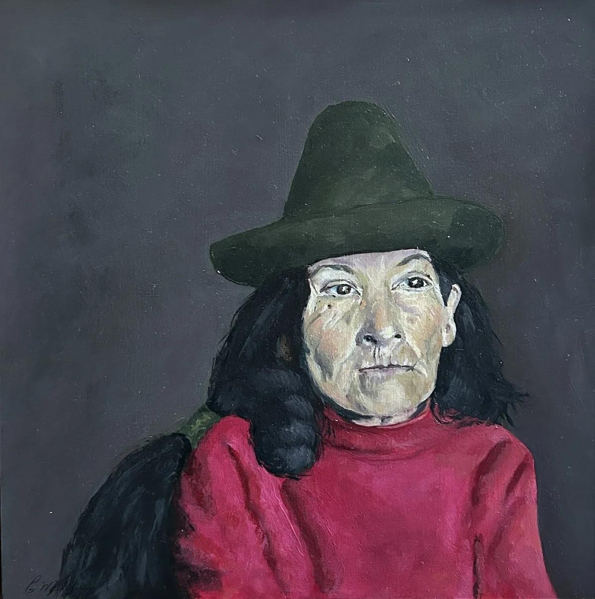 Honorable Mention, Lisa Melcher, The Quiet of Maria, 14"x14", oil, $425