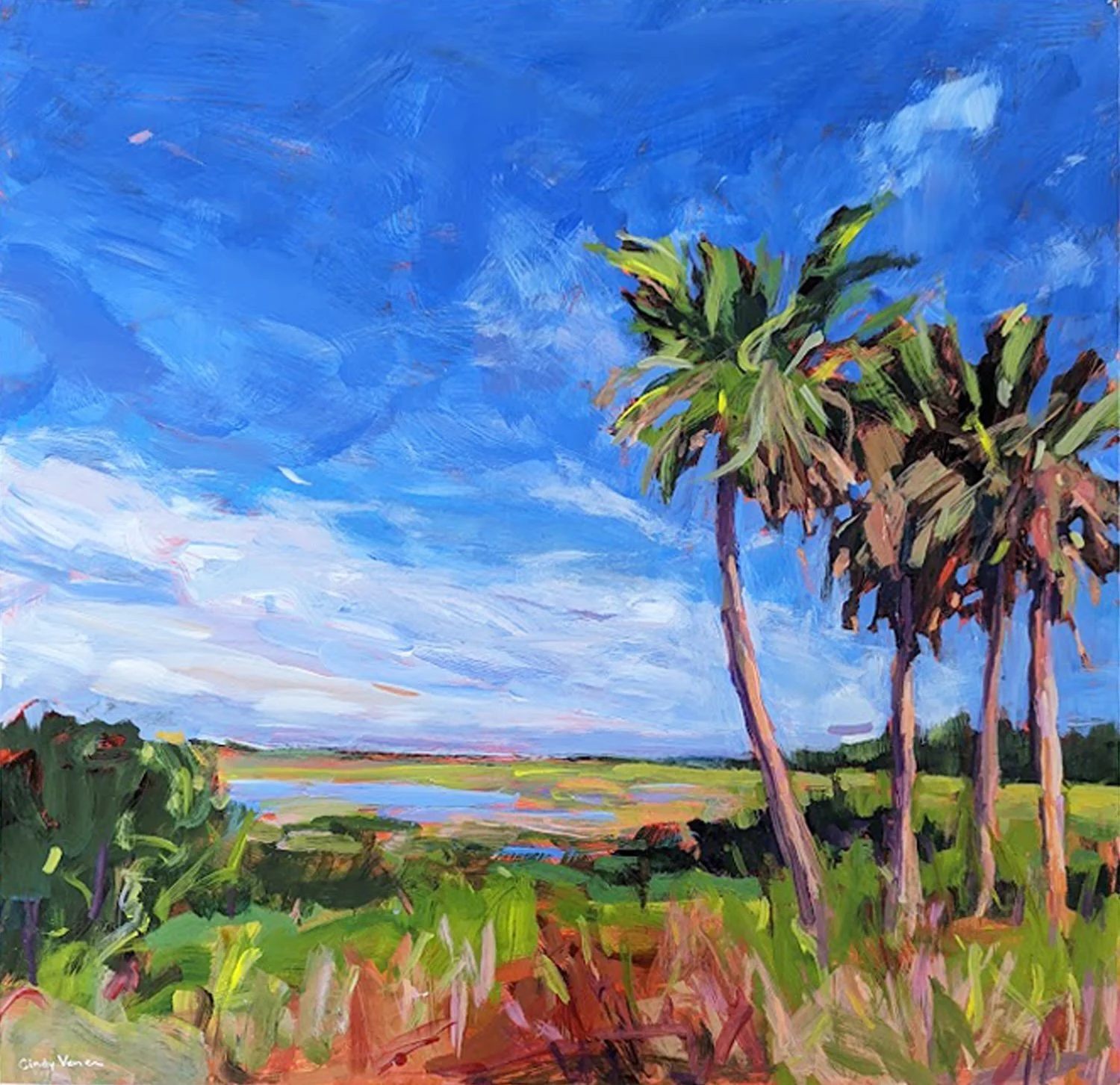 1st Place, Cindy Vener, Clear Cobalt Sky, 18"x18", acrylic, SOLD