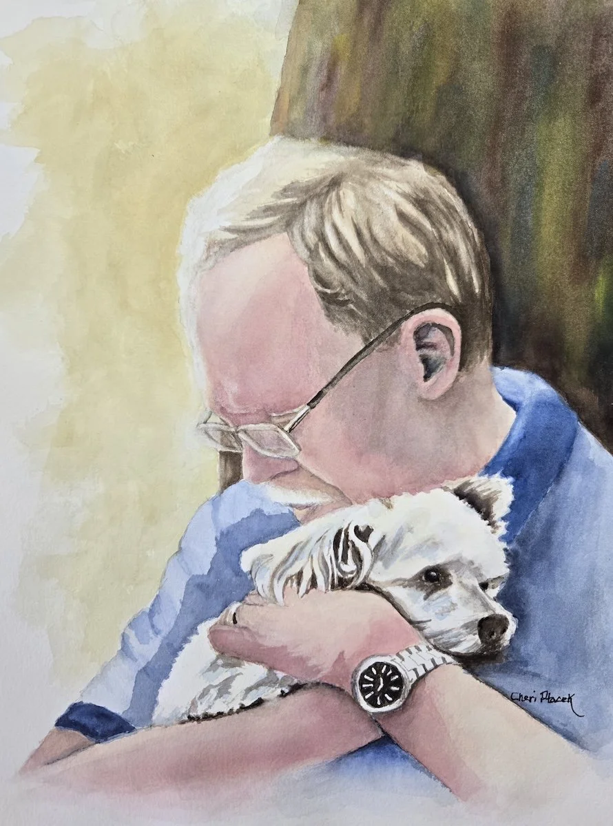 His Little Buddy, 11"x15", watercolor, NFS