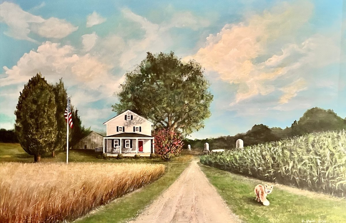 The Fox Farm, 28"x36", acrylic, Sold