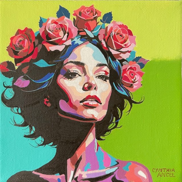 Beauty Unfolded in Bloom, 6"x6", acrylic, $375