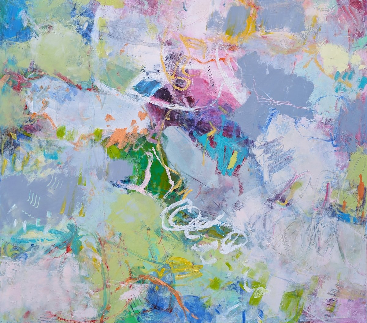 Silvery Sage & Lavender, 30"x36", oil & cold wax, $1600