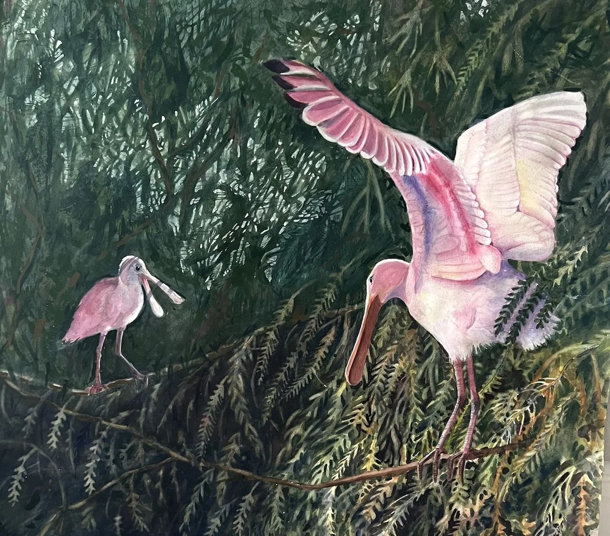 Leaving in the Wind, 24"x28", watercolor, $600