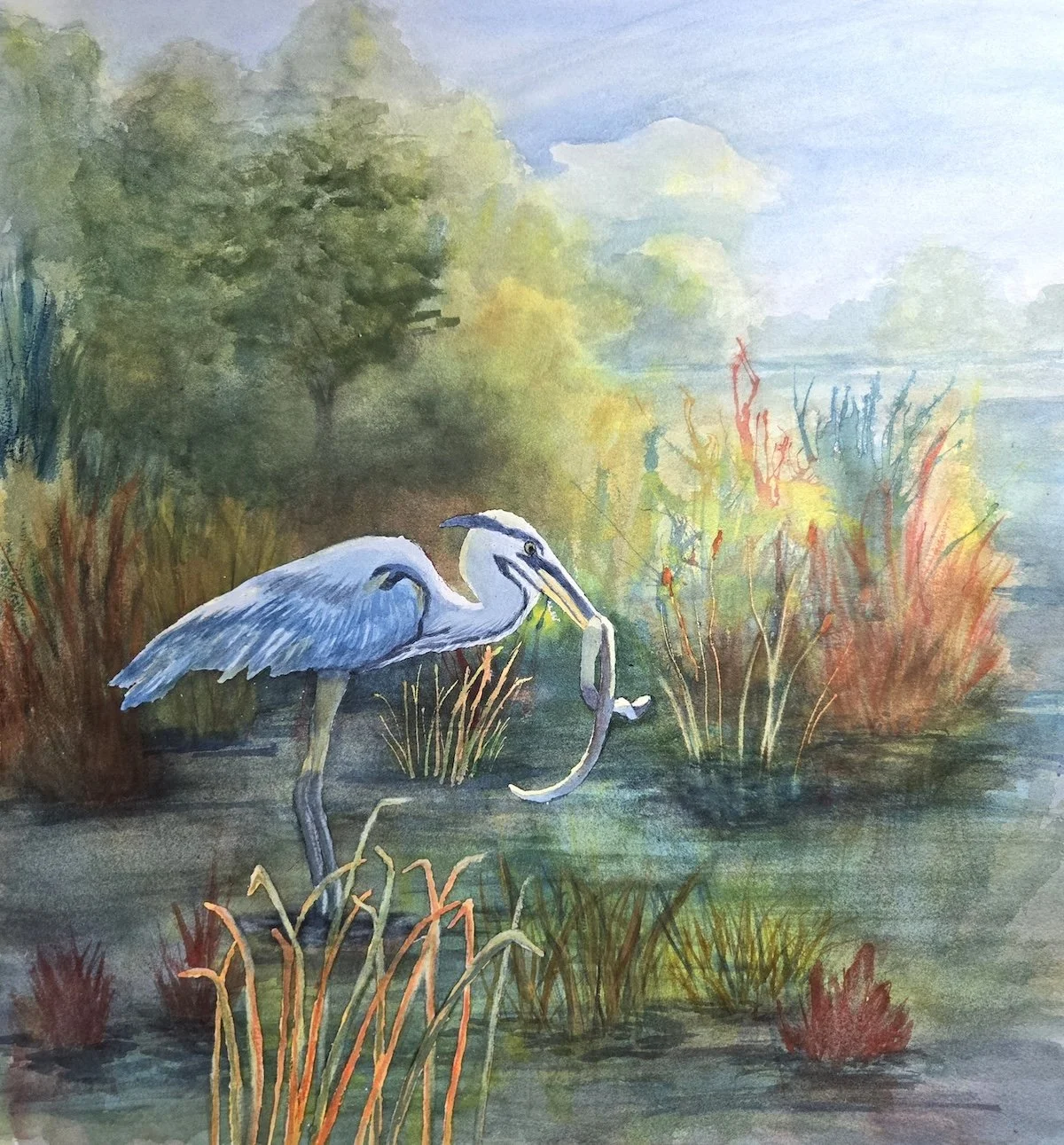 Nature's Balance, 24"x24", watercolor, $475