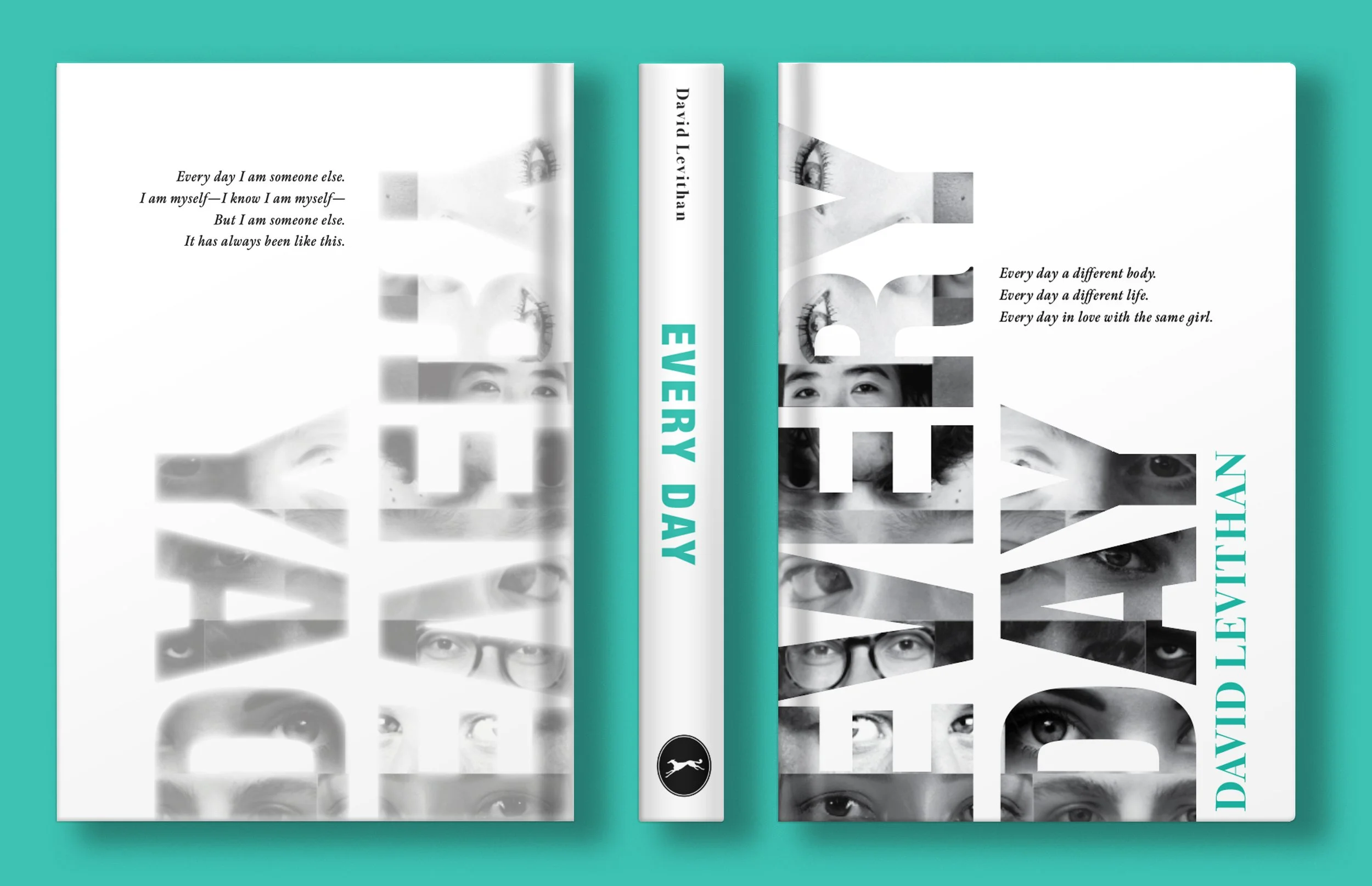 The book's protagonist wakes up each day in a new person, and does not have a body of their own.
I designed this cover focusing on the idea that the eyes are a window to the soul.